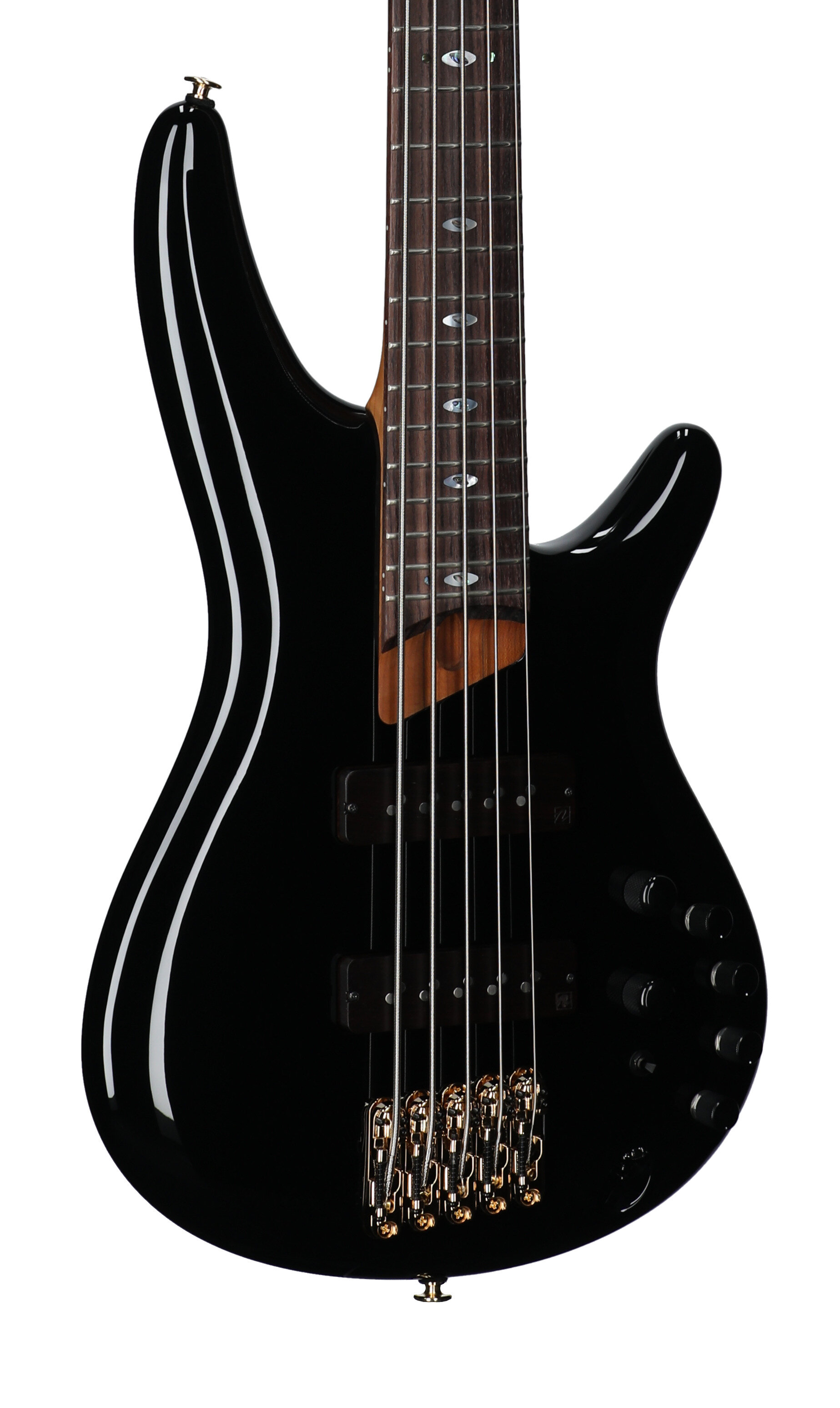 Ibanez SR3505 Prestige Electric Bass, 5-String (with Case), Black, Full Left Front