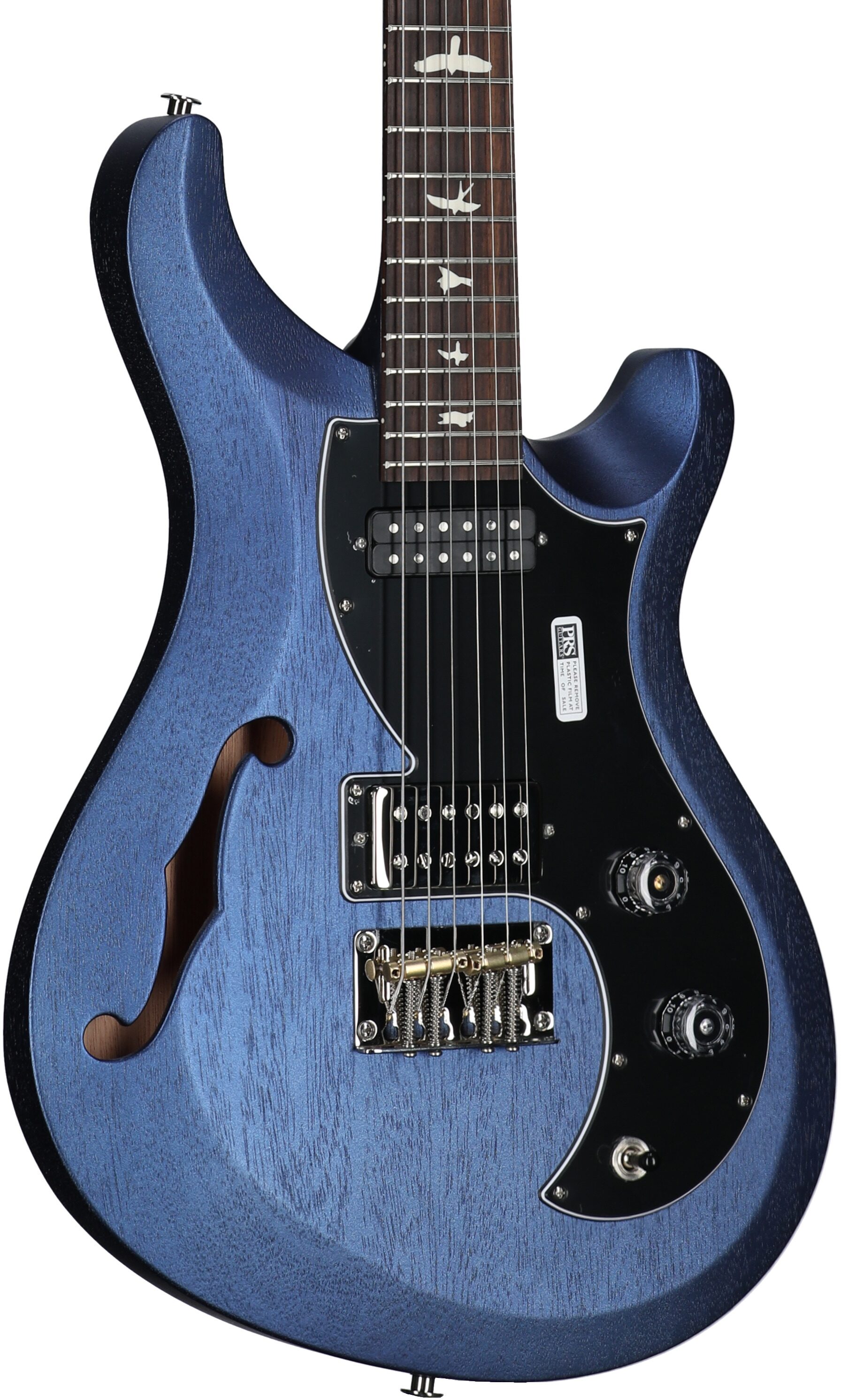 PRS Paul Reed Smith S2 Vela Semi-Hollowbody Electric Guitrar, Satin Metallic Midnight, Full Left Front