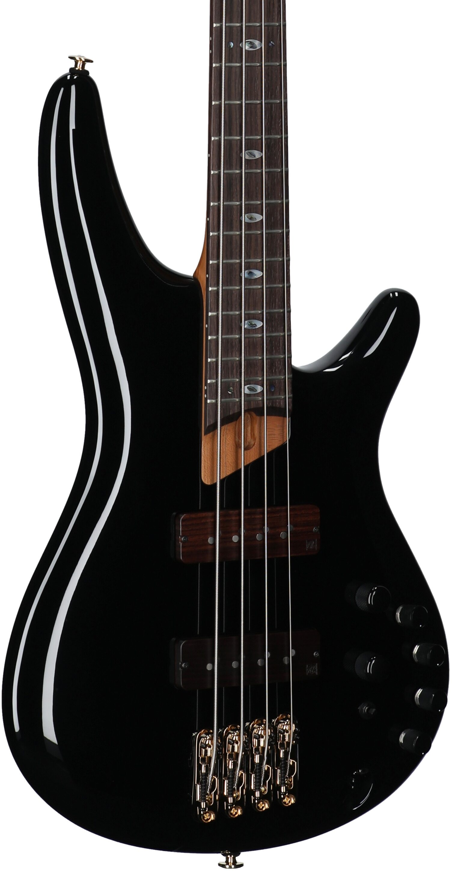 Ibanez SR3500 Prestige Electric Bass (with Case), Black, Full Left Front