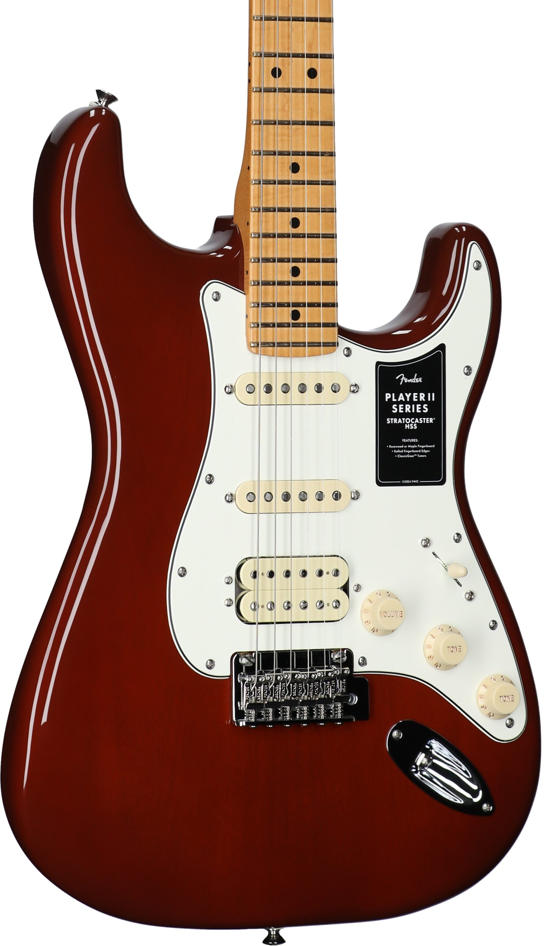 Fender Player II Stratocaster HSS Chambered Mahogany Electric Guitar, Mocha Burst, Full Left Front