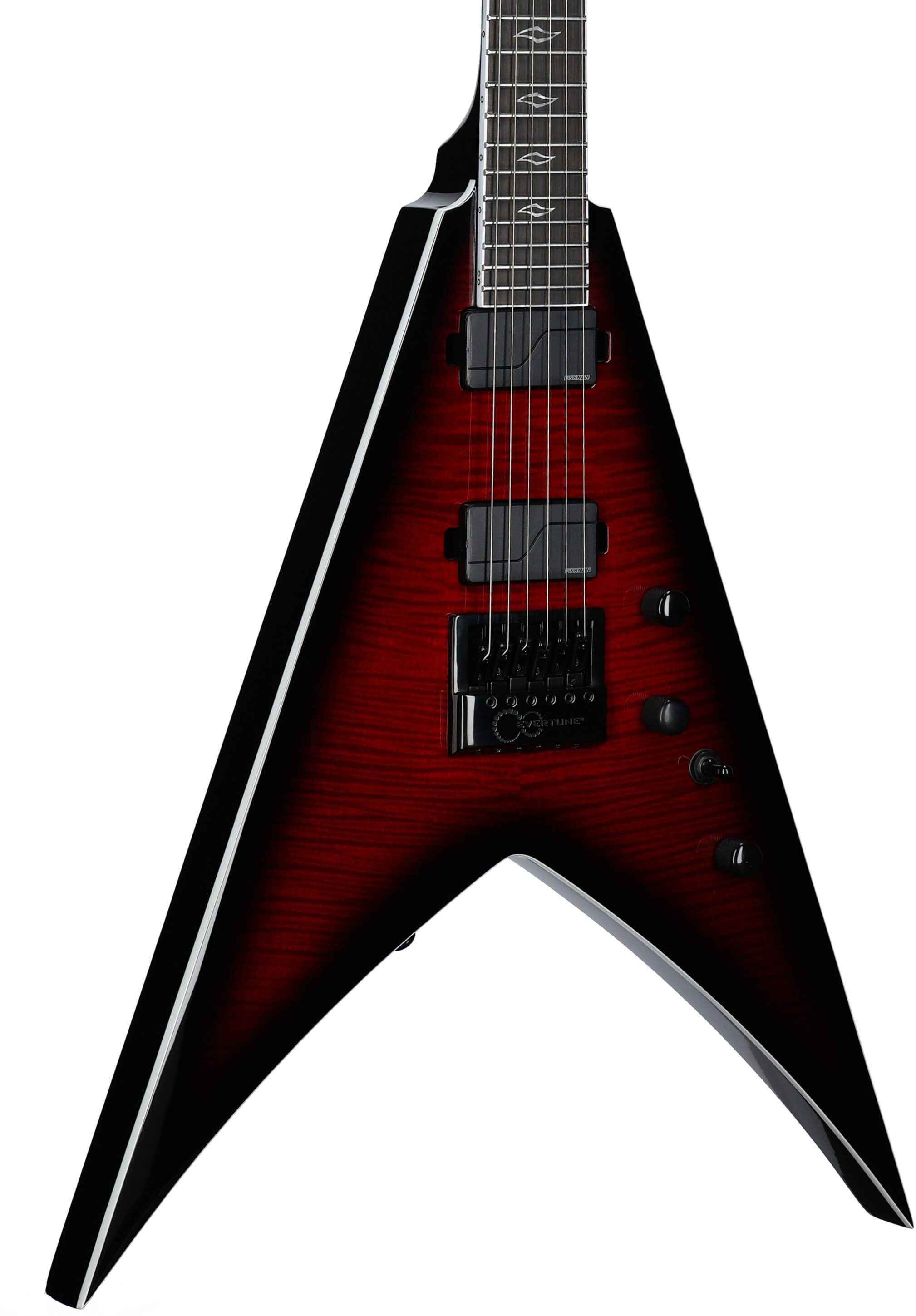 Dean Vengeance Select Evertune Fluence Electric Guitar, Black Charcoal Burst, Full Left Front