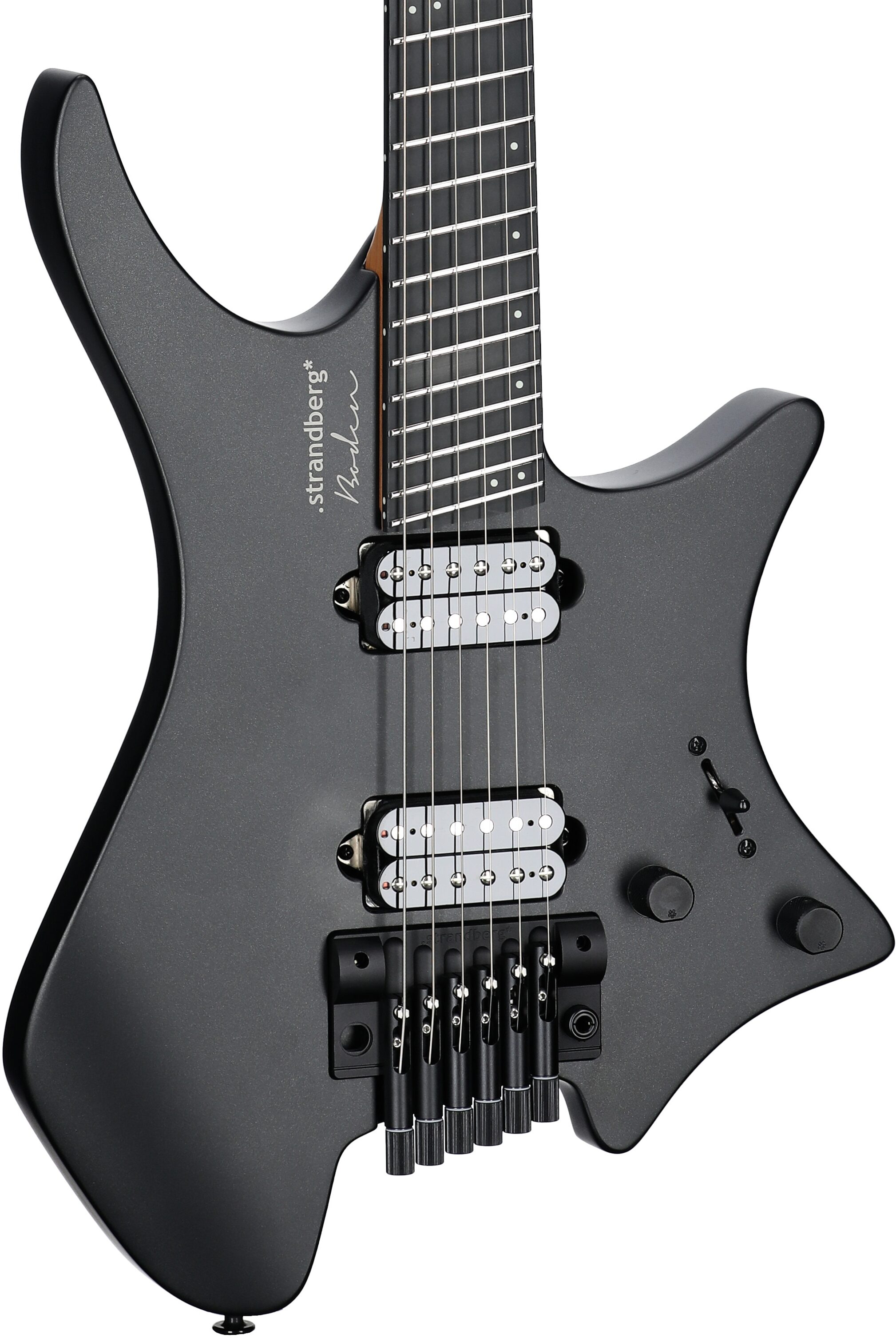 Strandberg Boden Metal NX 6 Tremolo Electric Guitar (with Gig Bag), Black Green, Full Left Front