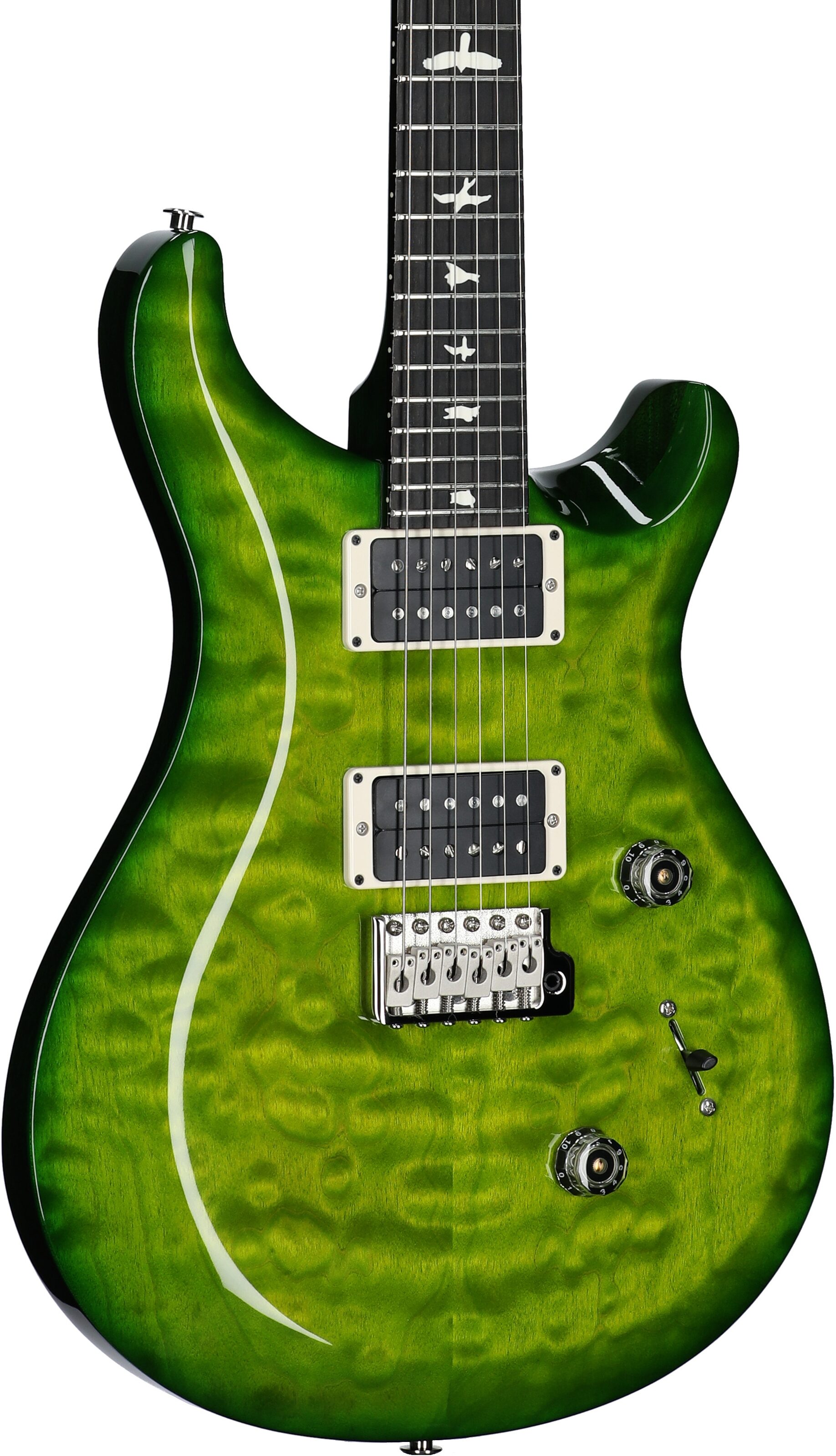 PRS Paul Reed Smith S2 Custom 24 Quilt Electric Guitar (with Gig Bag), Eriza Verde, Full Left Front