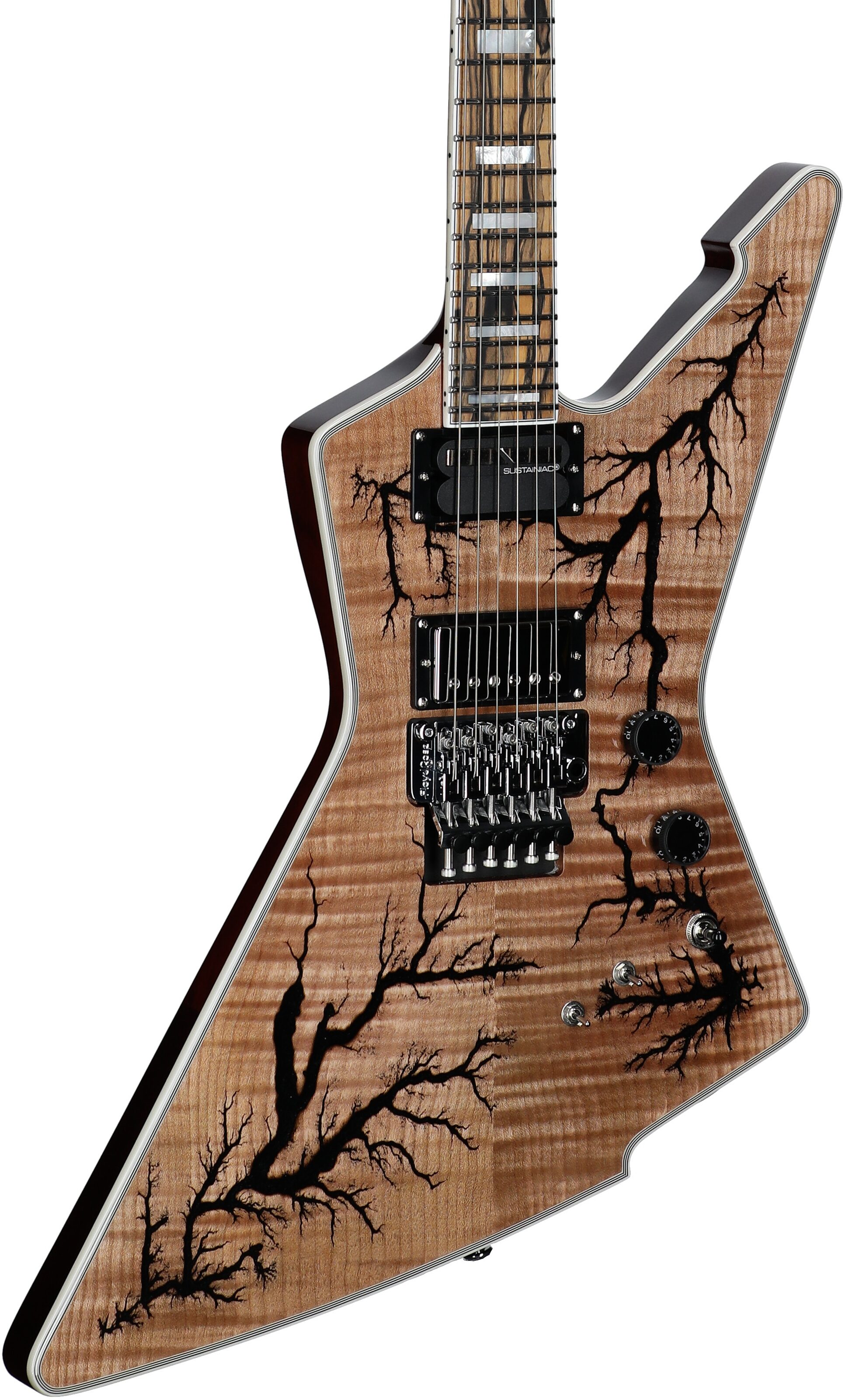 Schecter E-1 FR-S Electro-Resin Electric Guitar, Gloss Natural, Full Left Front