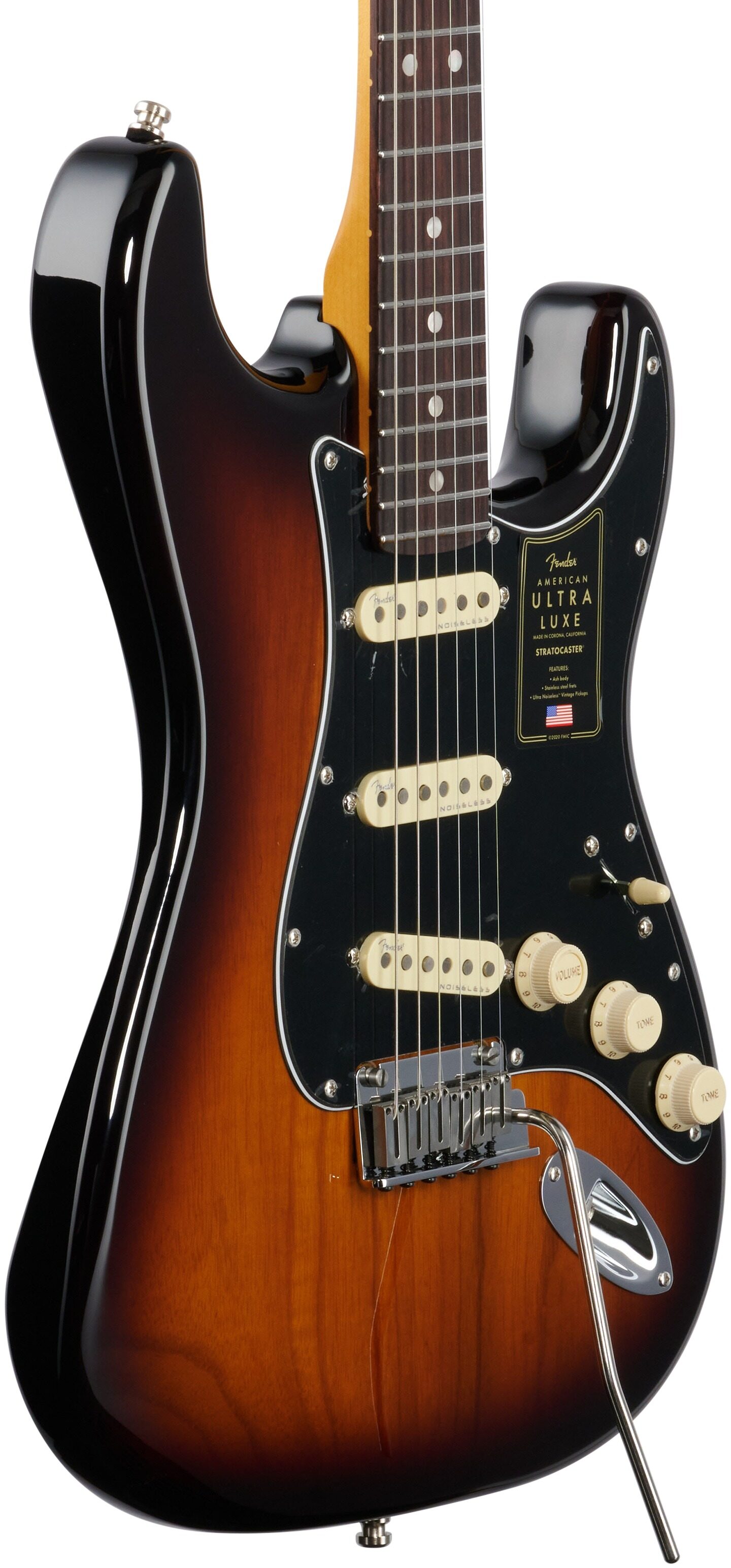 Fender American Ultra Luxe Stratocaster Guitar, Rosewood, 2-Color Sunburst  0118060703