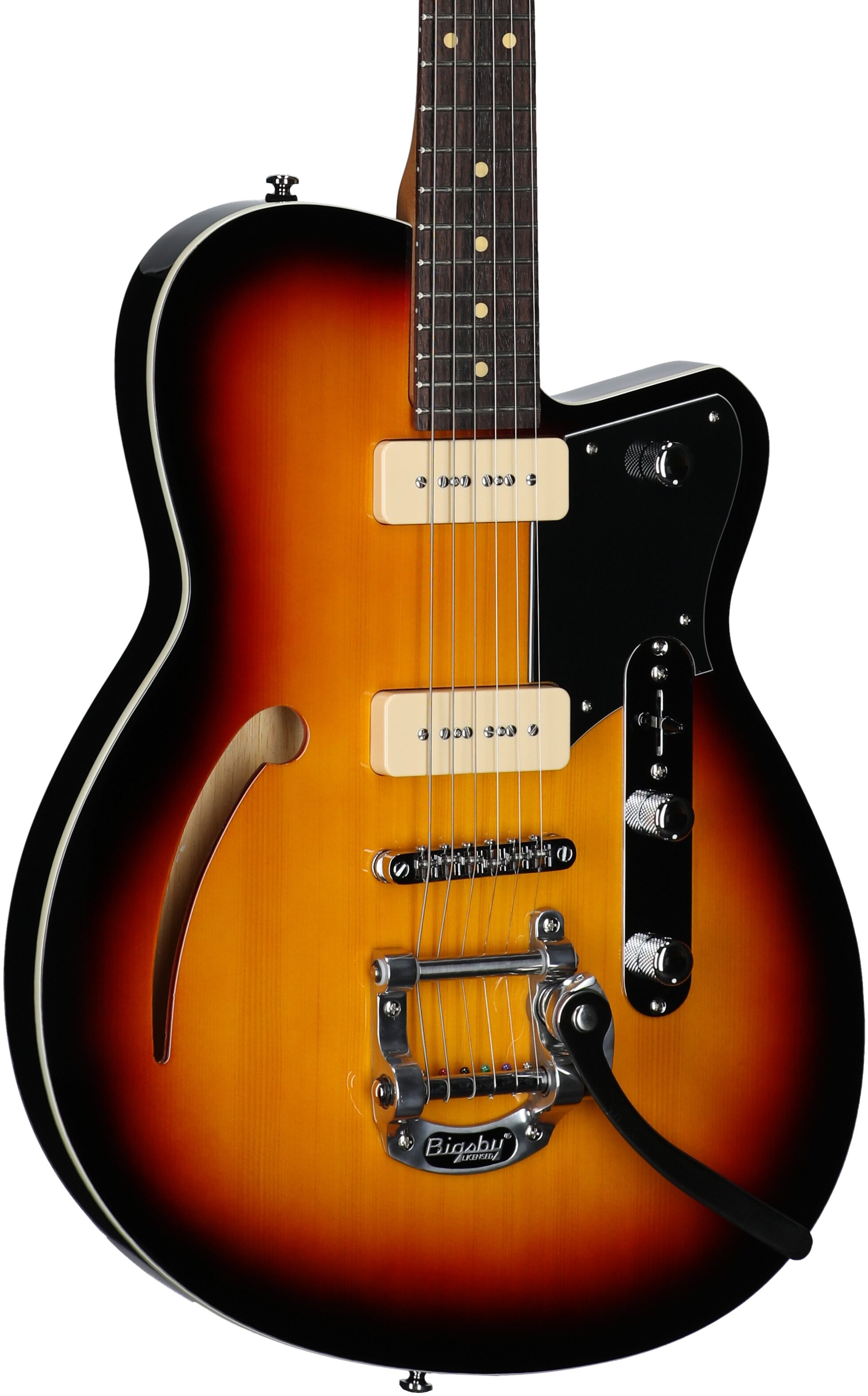 Reverend Club King 290 Electric Guitar, 3-Tone Sunburst, Full Left Front