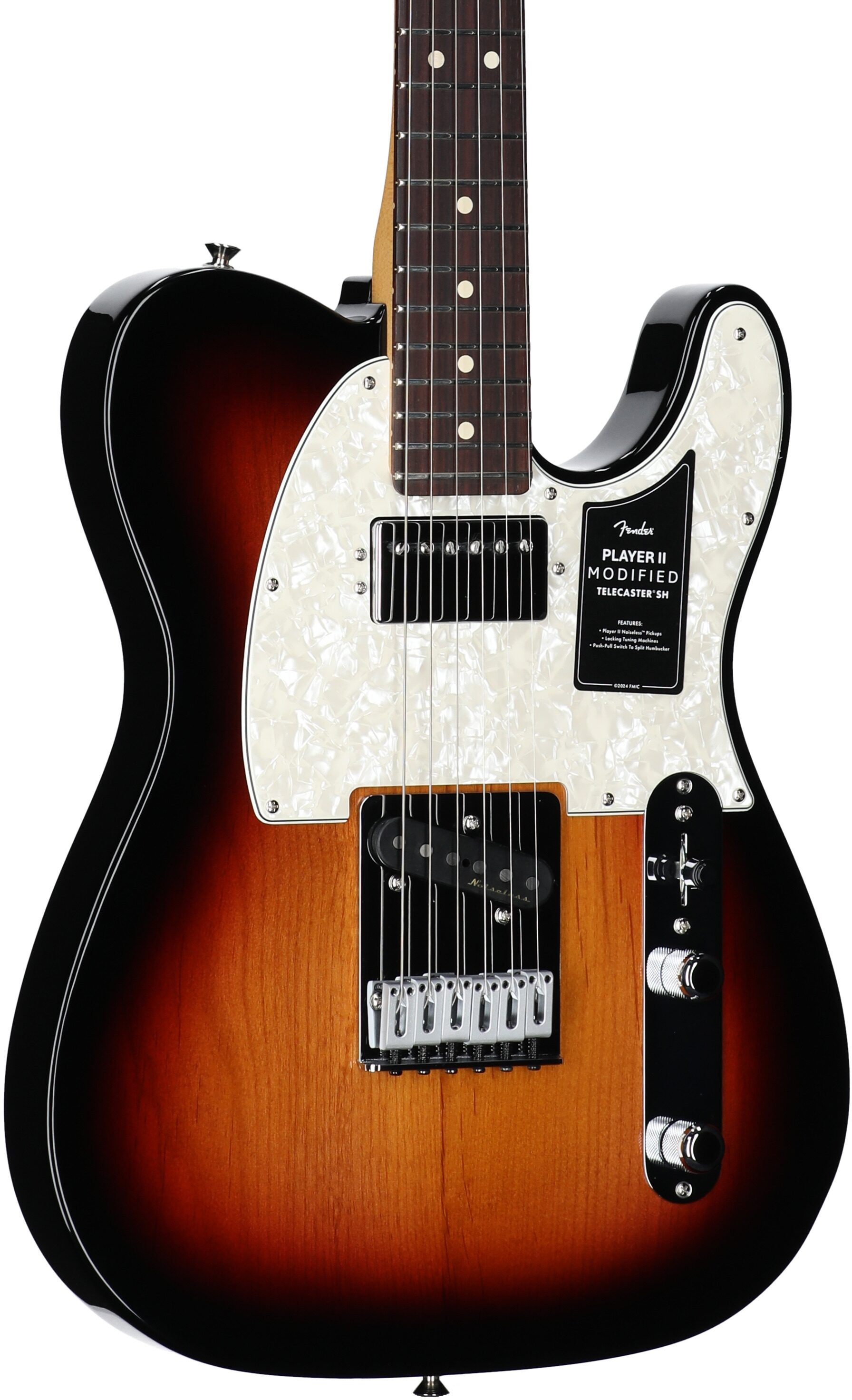 Fender Player II Modified Telecaster SH Electric Guitar, Rosewood Fingerboard (with Gig Bag), 3-Color Sunburst, Full Left Front