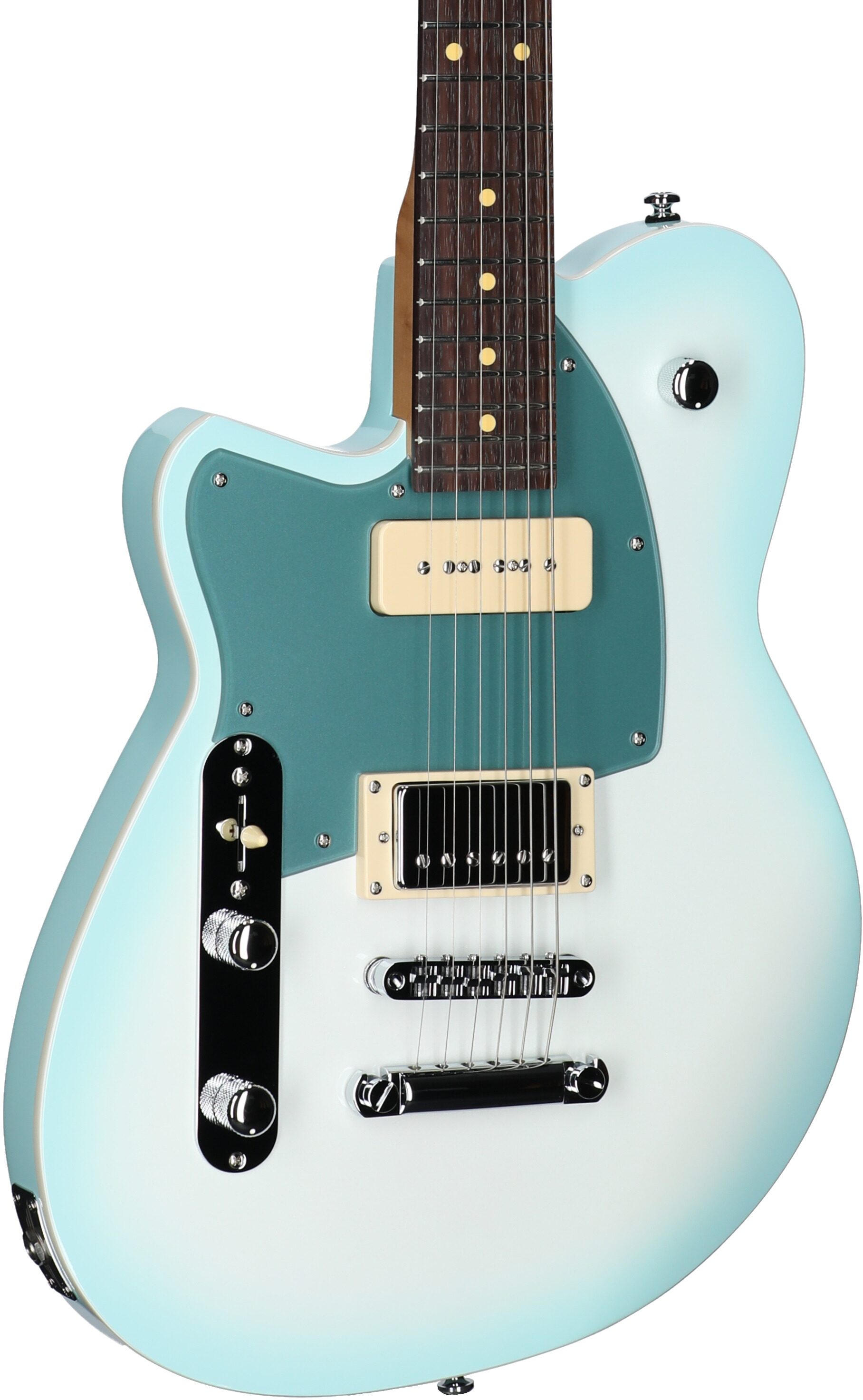 Reverend Double Agent OG Electric Guitar, Left-Handed, Chronic Blue Burst, Full Left Front