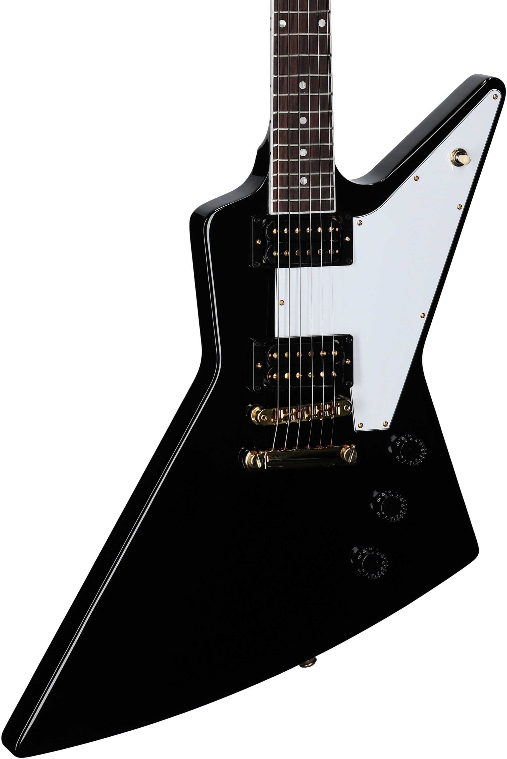Gibson Exclusive '70s Explorer Electric Guitar (with Case), Ebony, Full Left Front