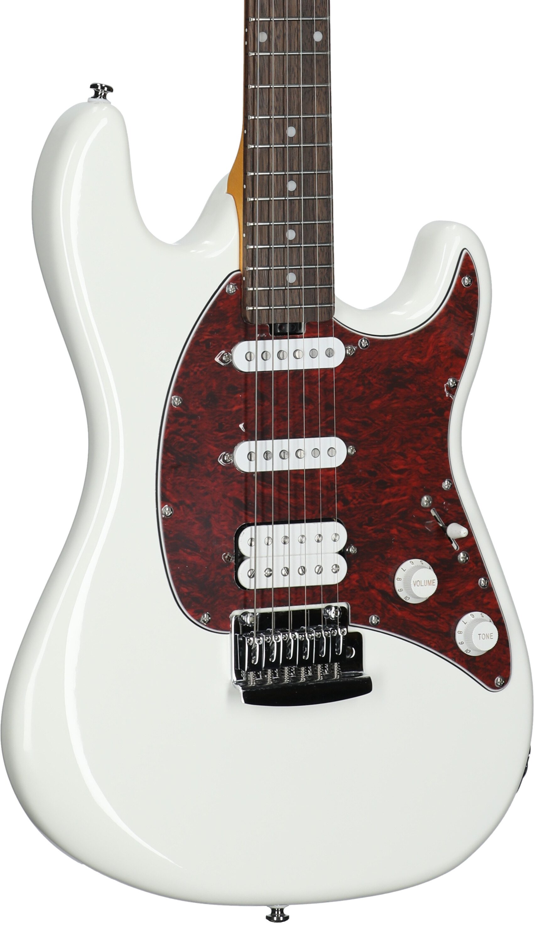 Sterling by Music Man CT30CHSS Cutlass HSS Electric Guitar, Olympic White, Full Left Front