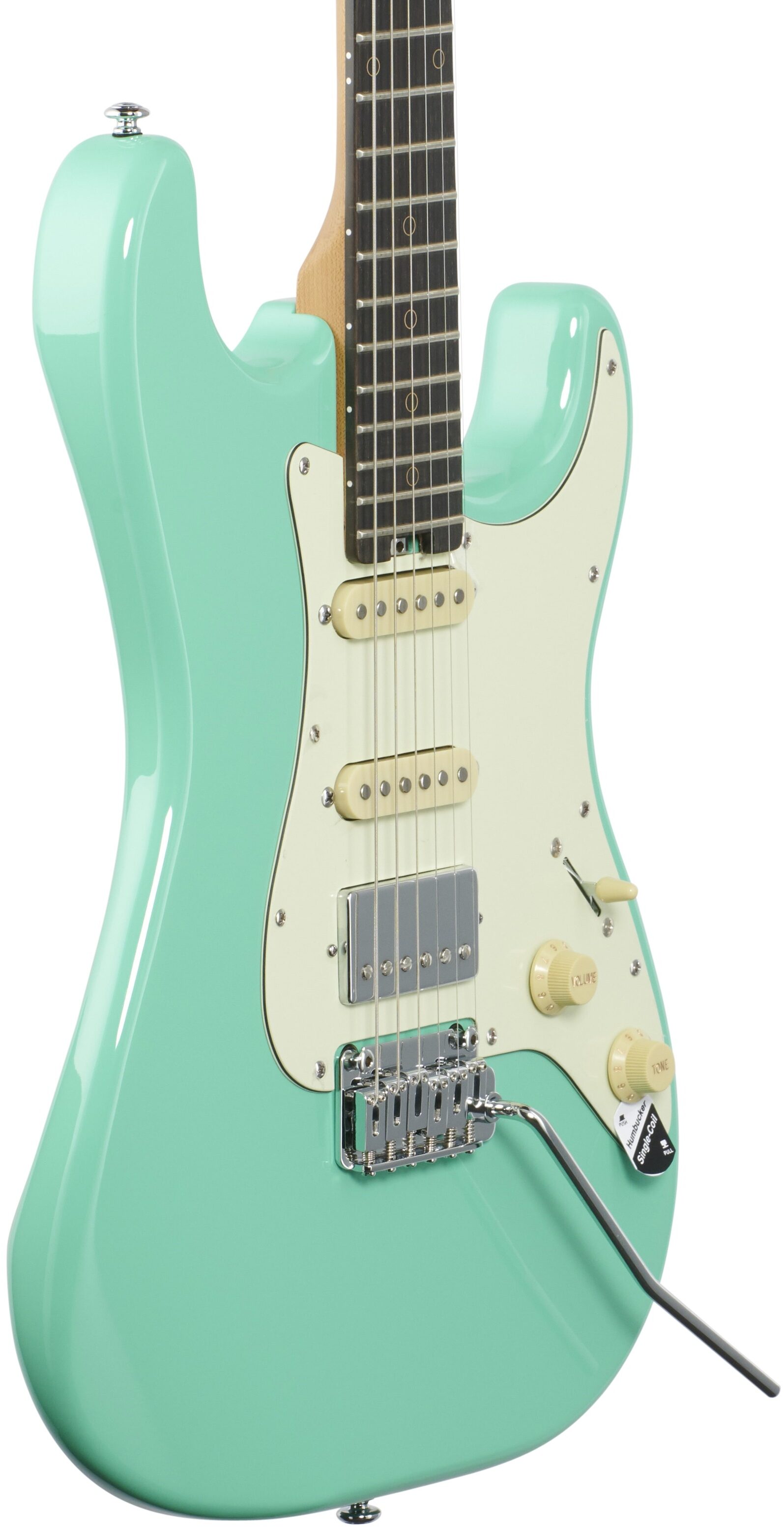 Schecter Nick Johnston Traditional HSS Electric Guitar, Ebony Fingerboard, Atomic Green, Full Left Front