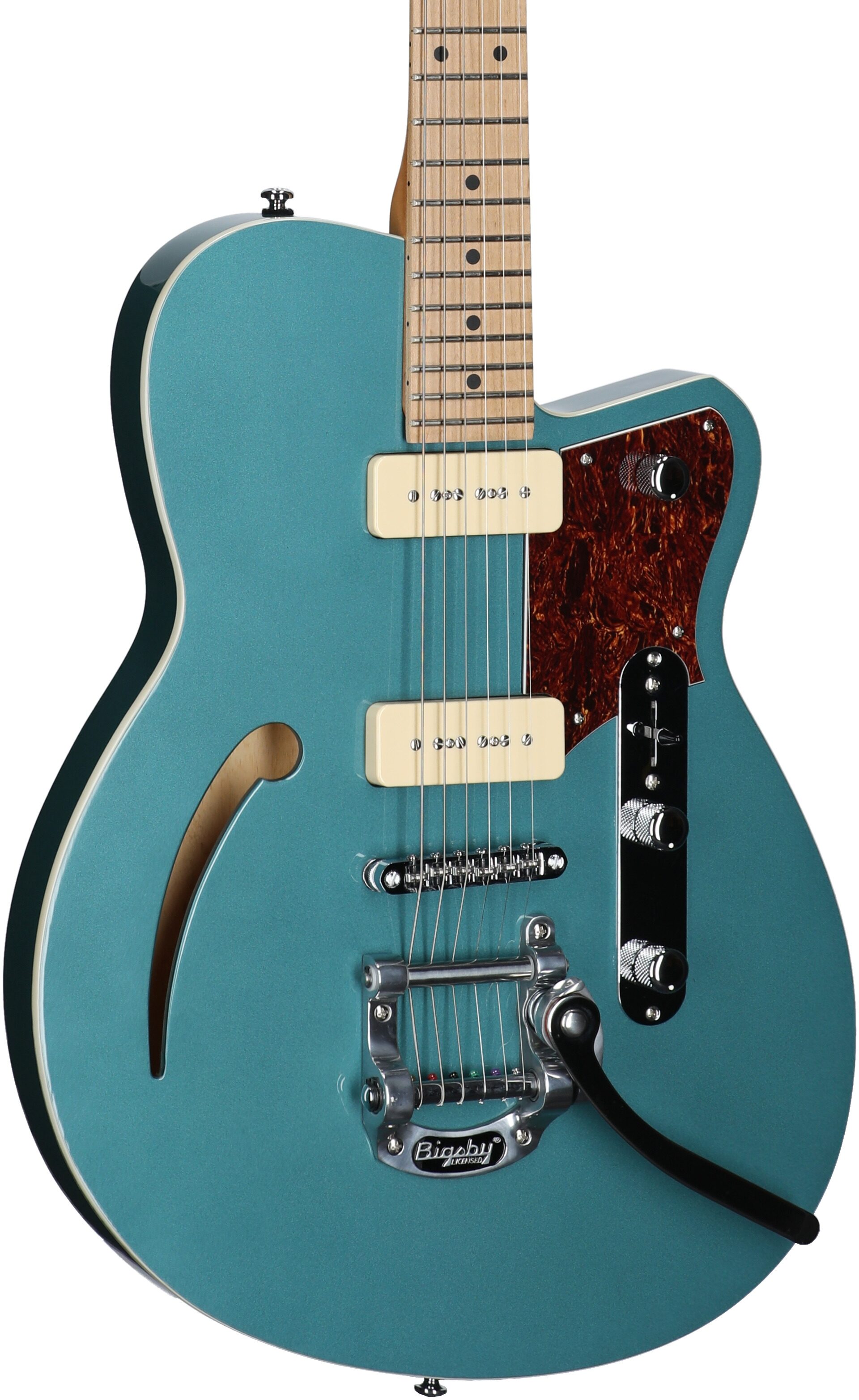 Reverend Club King 290 Electric Guitar, Deep Sea Blue, Full Left Front