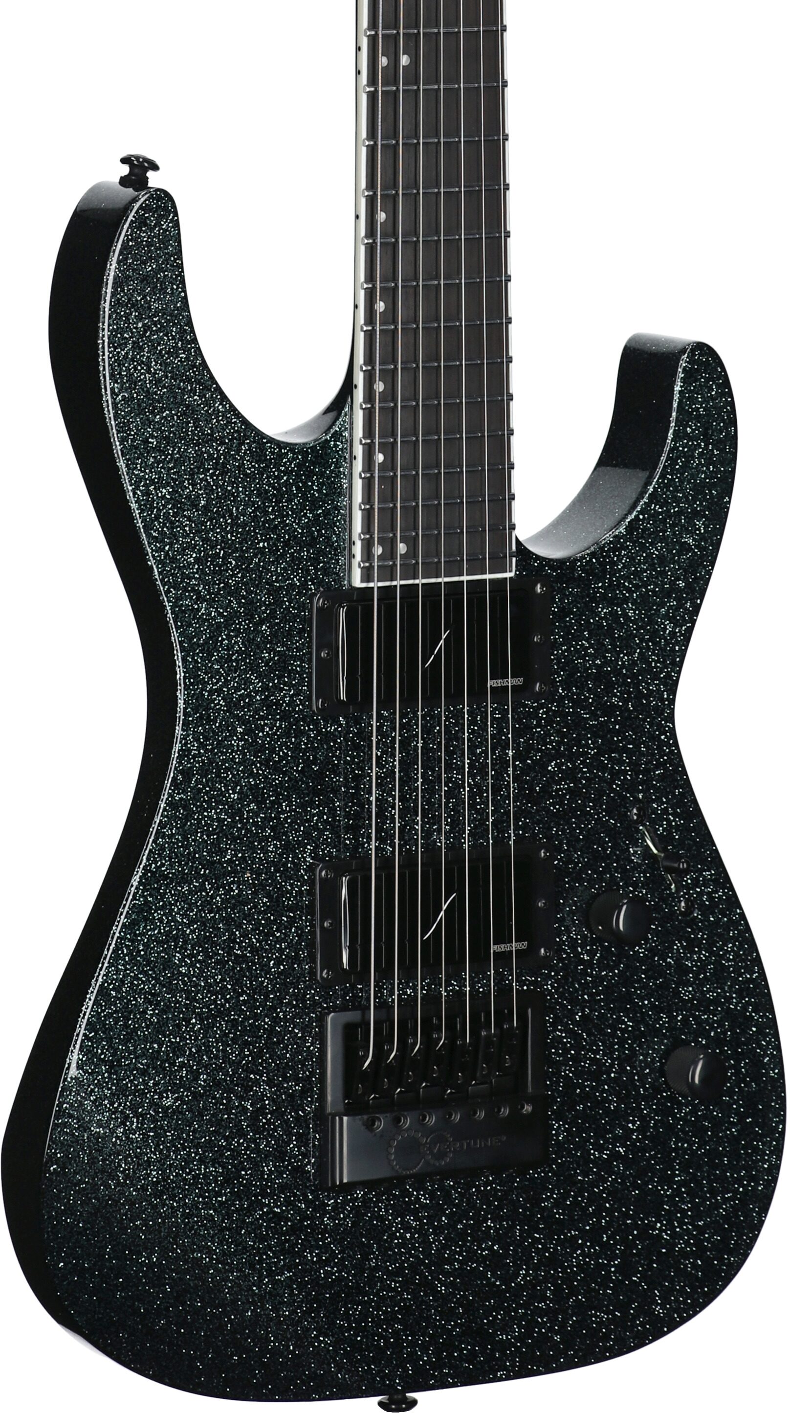 ESP LTD Deluxe M-1007 Baritone EverTune Electric Guitar, 7-String, Granite Sparkle, Full Left Front