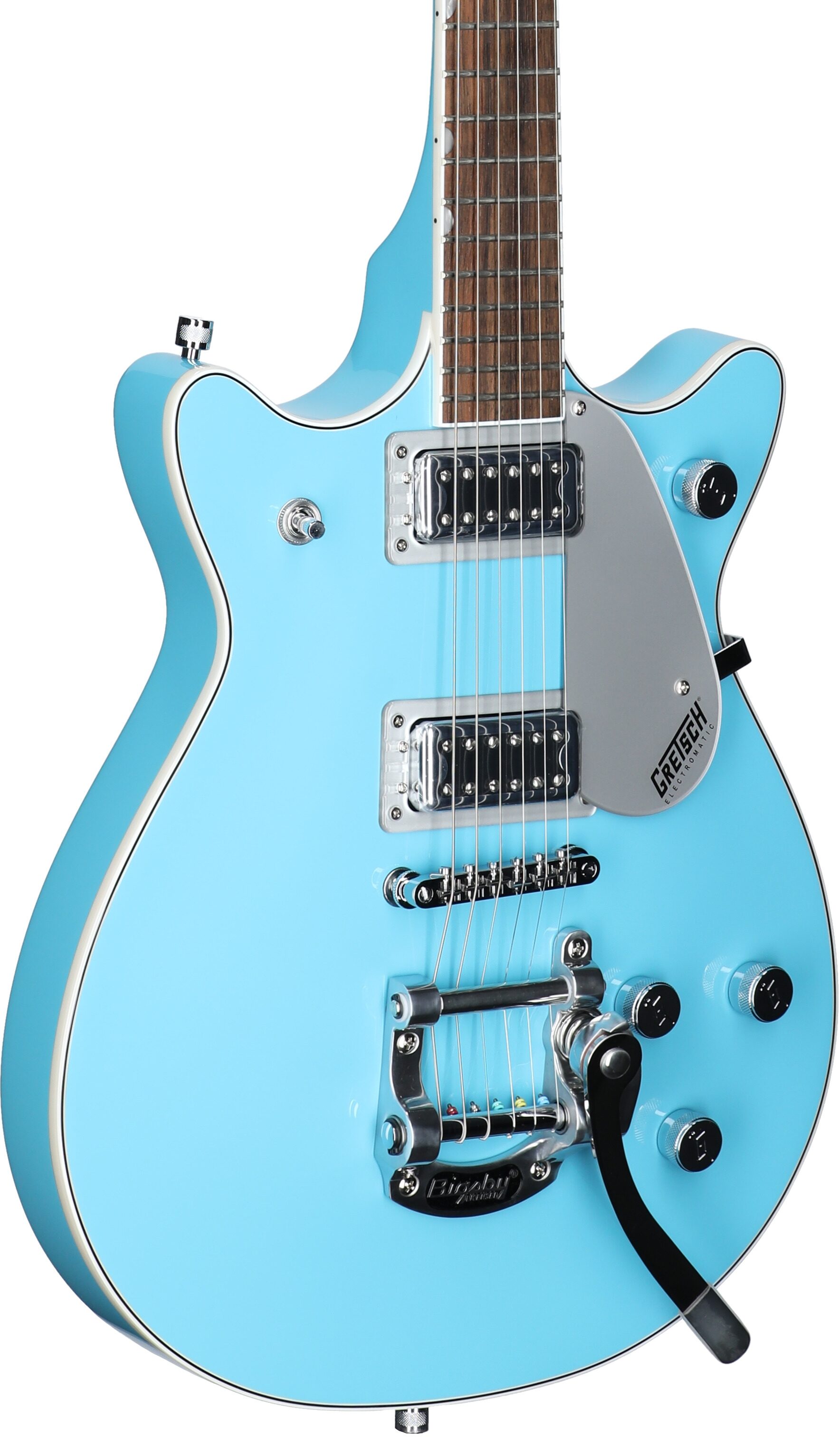 Gretsch G5232T Electromatic Double Jet Electric Guitar, Laurel Fingerboard, Kailani Blue, Full Left Front