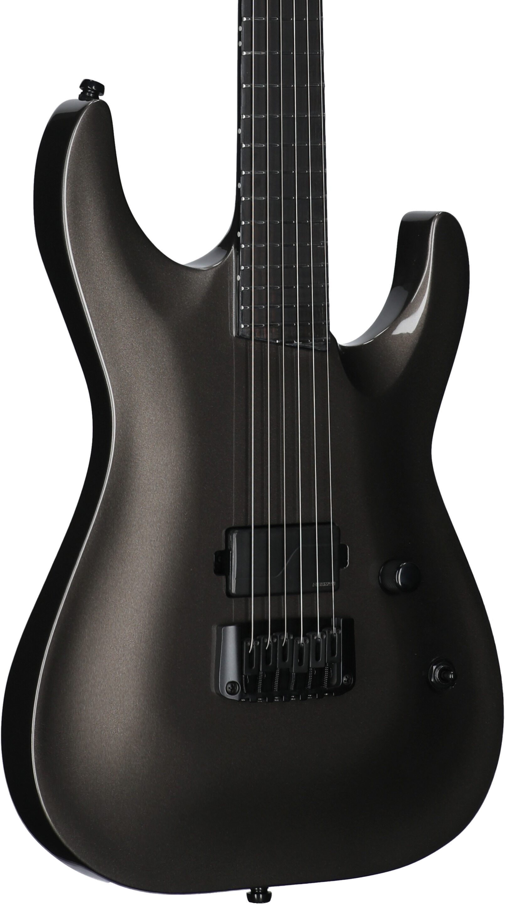 ESP LTD Mick Thomson MT-1 Electric Guitar (with Case), Obsidian Metallic, Full Left Front
