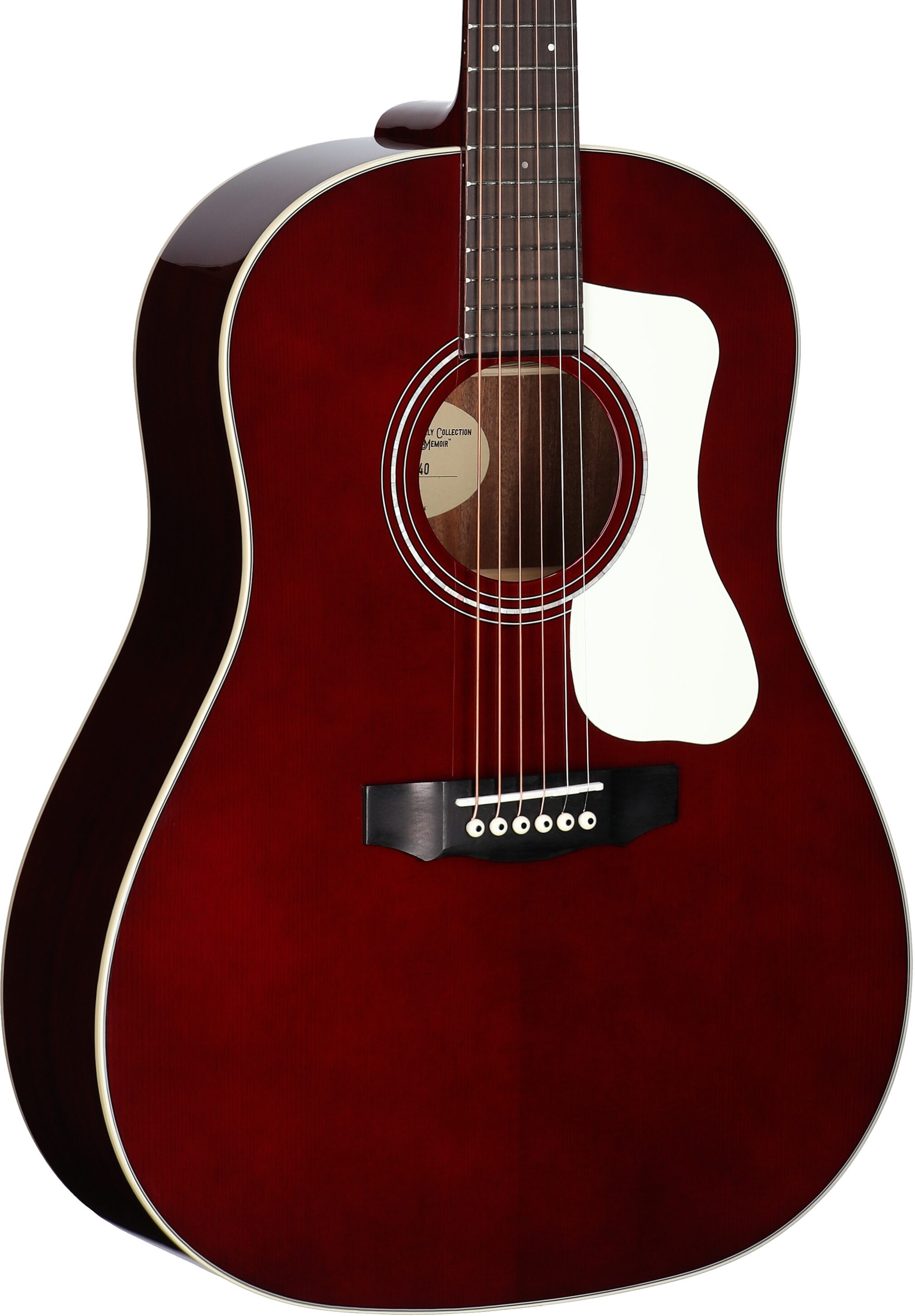 Guild DS-240 Dreadnought Acoustic Guitar, Wine Red, Full Left Front