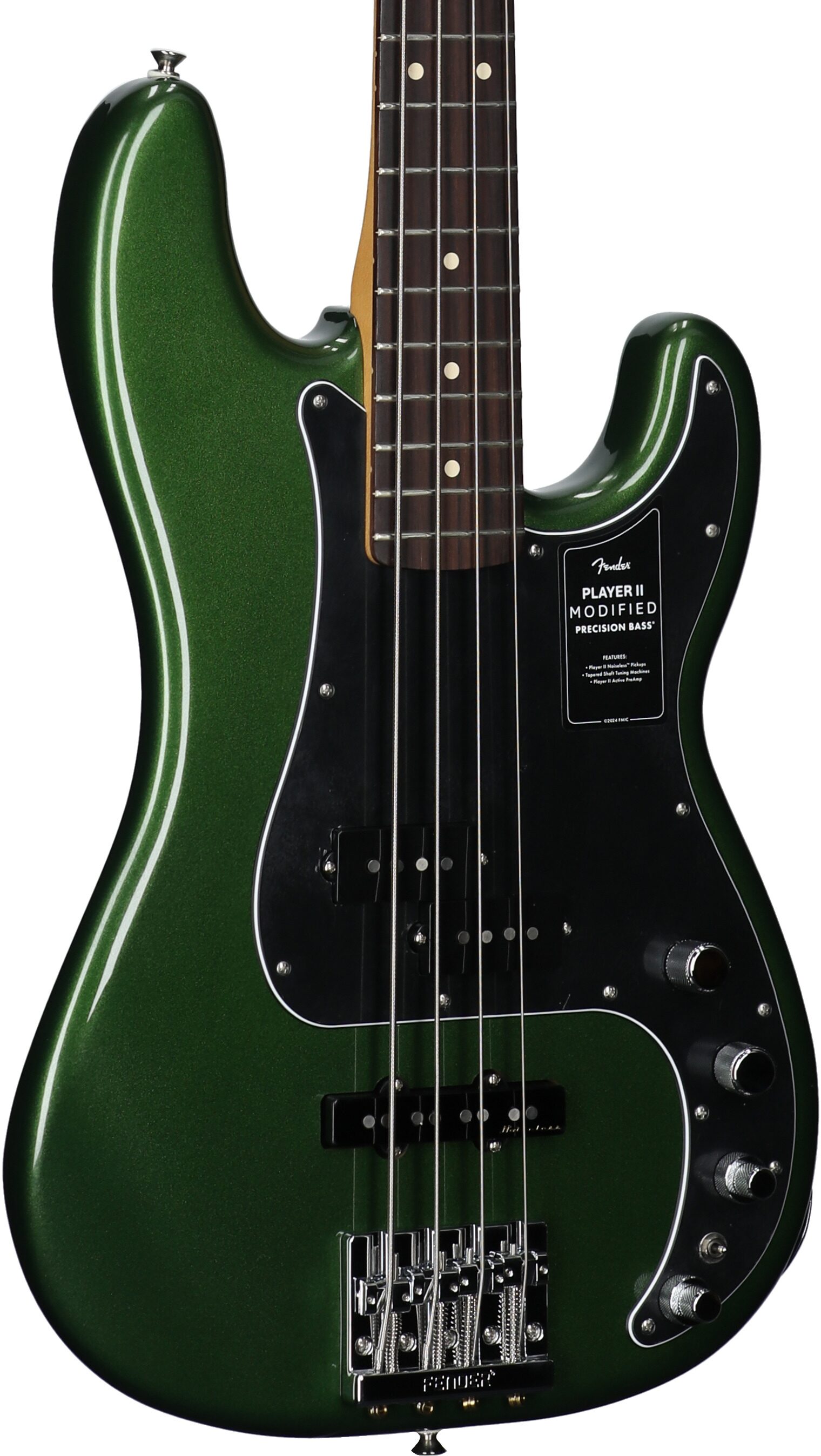 Fender Player II Modified Active Precision Bass, Rosewood Fingerboard (with Gig Bag), Harvest Green, Full Left Front