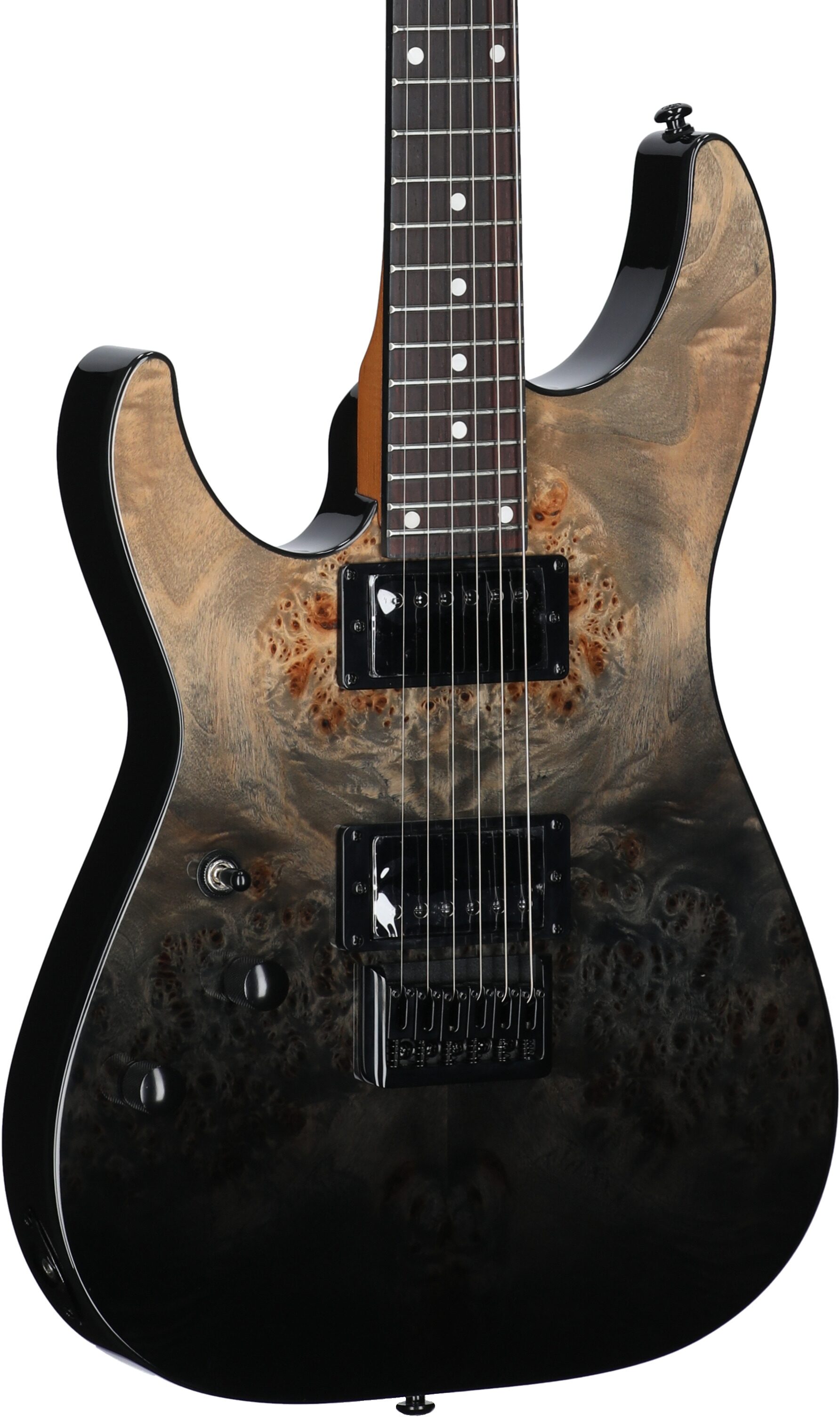 Schecter C-1 Standard Electric Guitar, Left-Handed, Black Fade Burst, Full Left Front