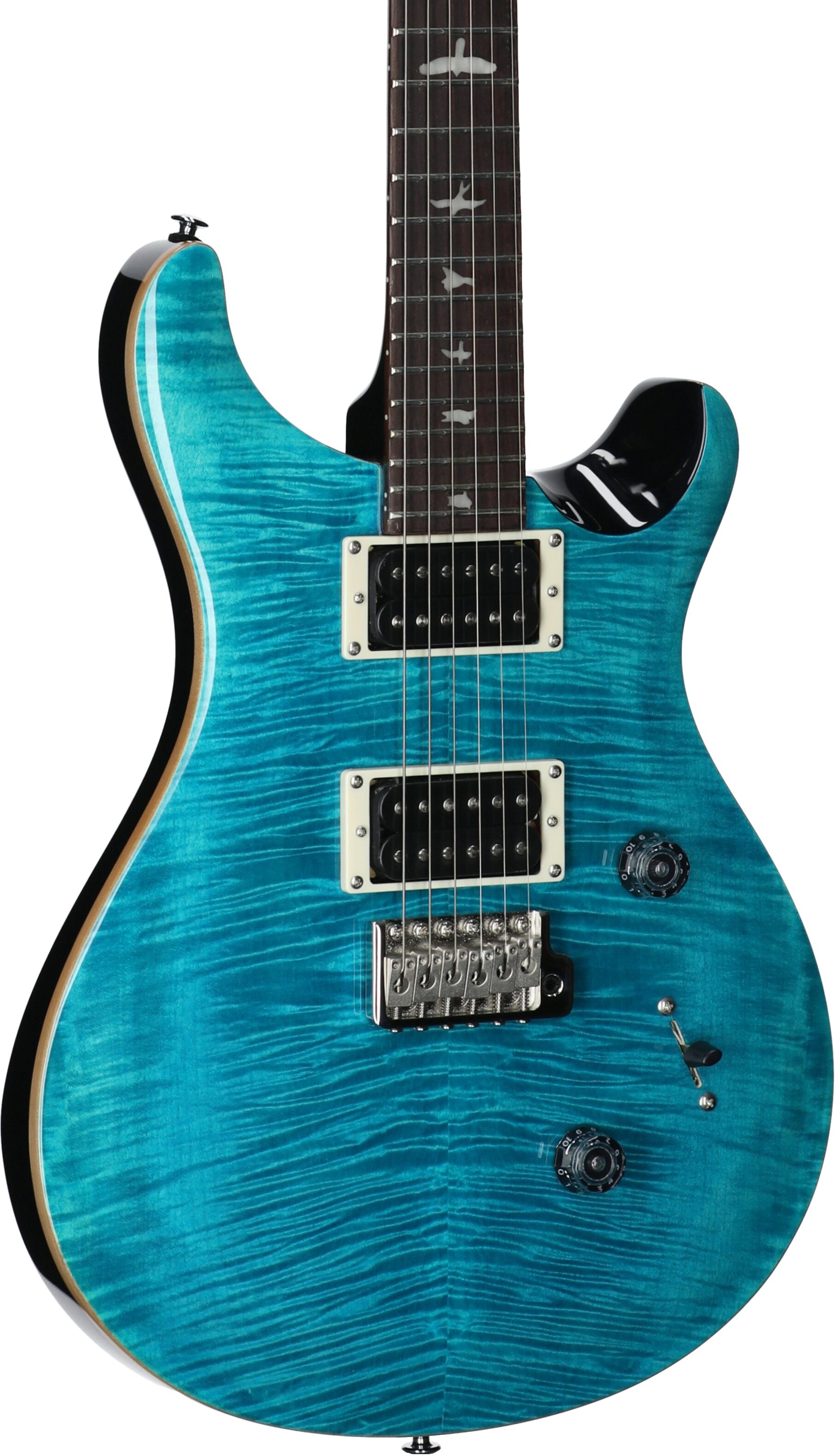 PRS Paul Reed Smith SE Custom 24 Electric Guitar (with Gig Bag), Exclusive Blue Matteo, Full Left Front