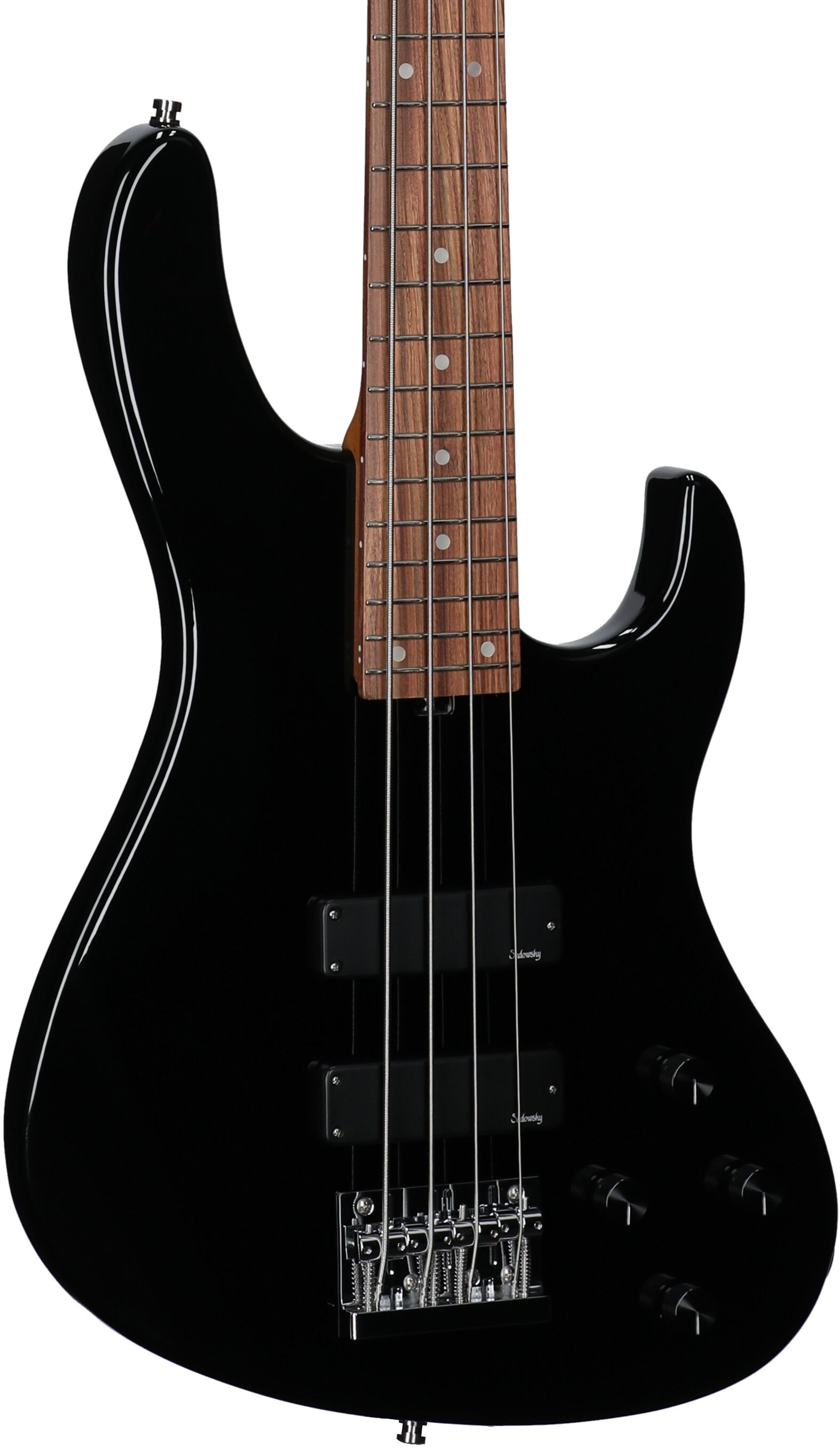 Sadowsky MetroExpress MS4 Modern Electric Bass, Morado Fingerboard (with Gig Bag), Black, Full Left Front