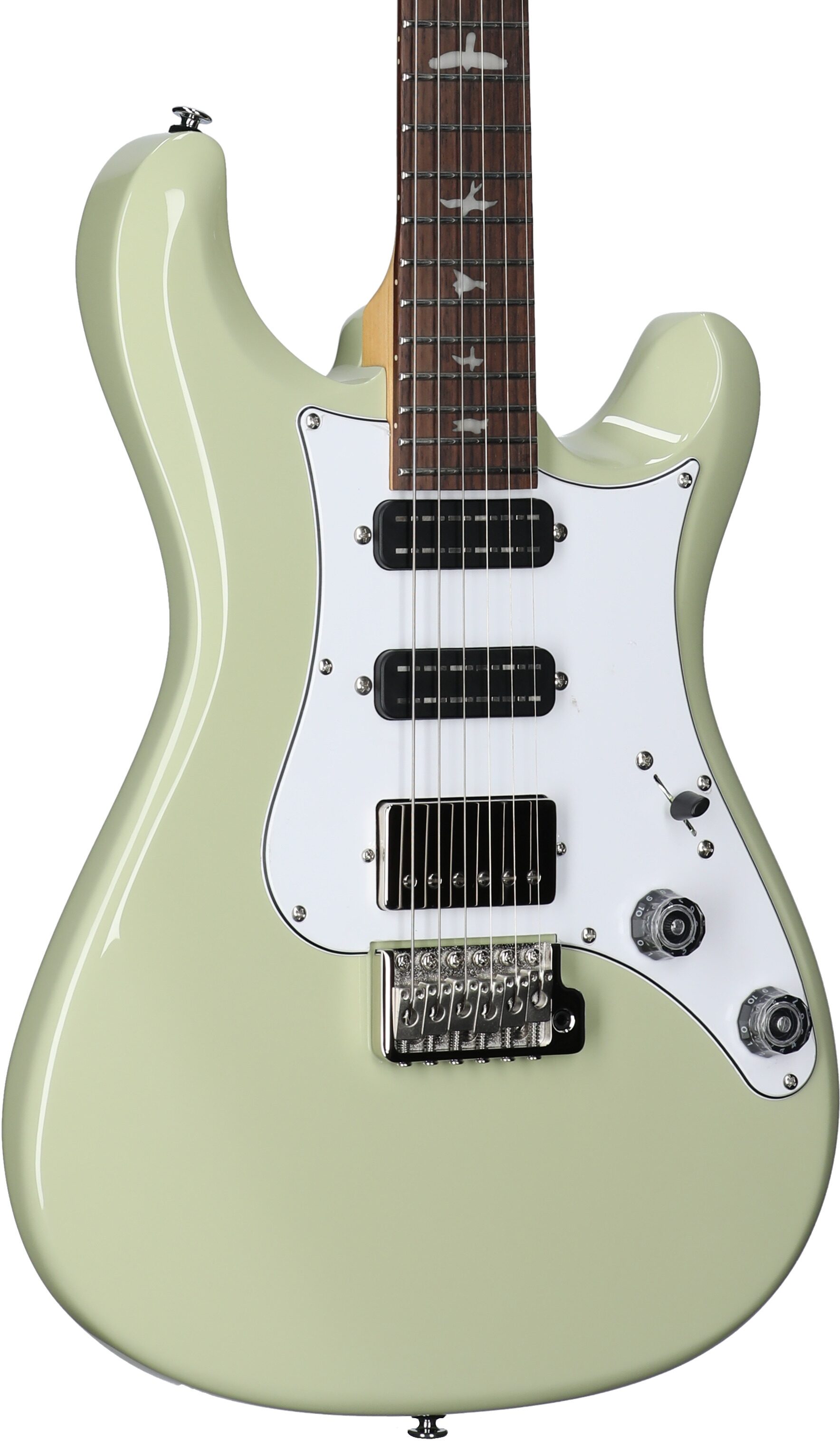 PRS Paul Reed Smith SE Studio Standard Electric Guitar, Rosewood Fingerboard (with Gig Bag), Sage Green, Full Left Front
