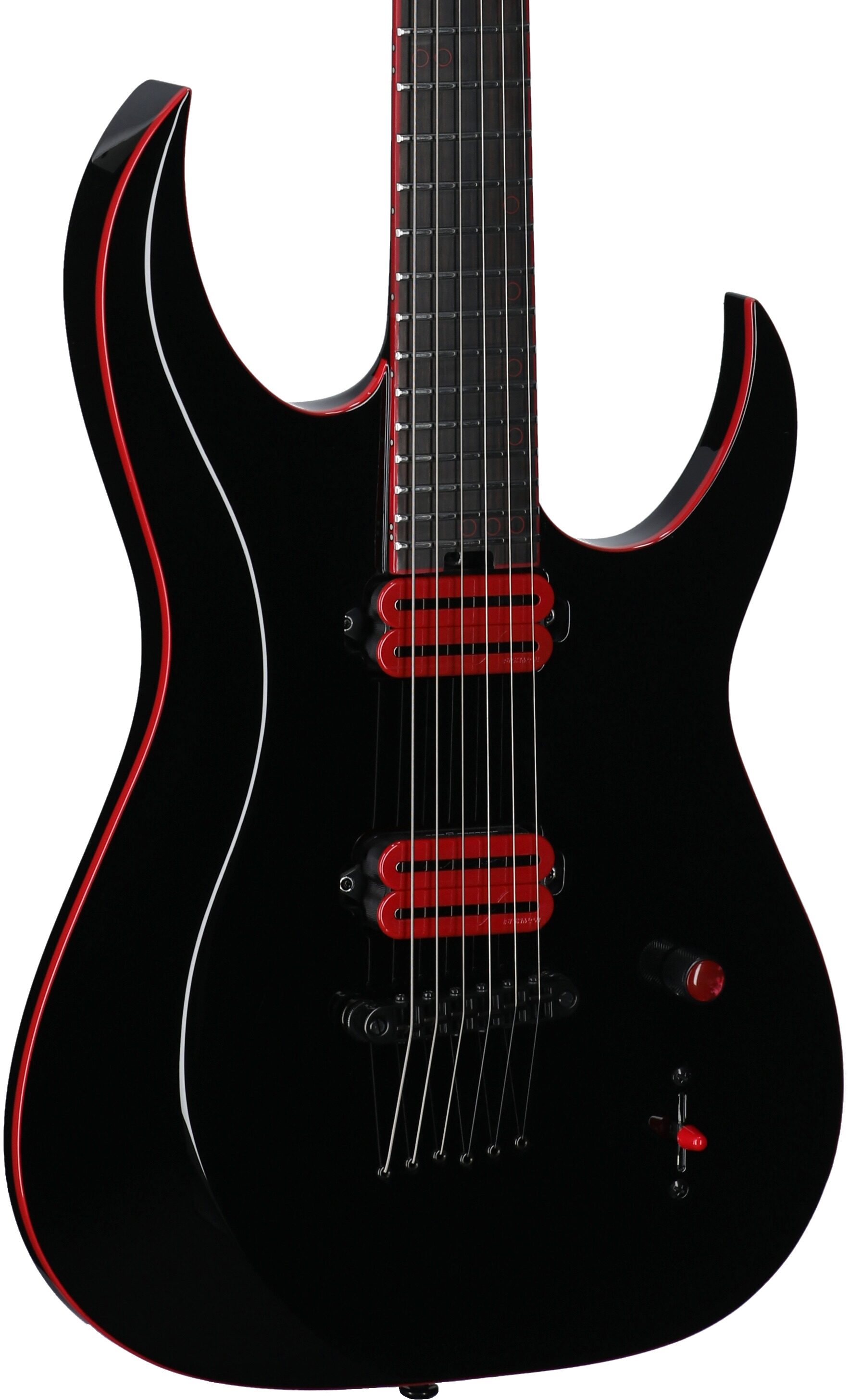 Schecter Sunset 6 Red Dawn Electric Guitar, Gloss Black, Full Left Front