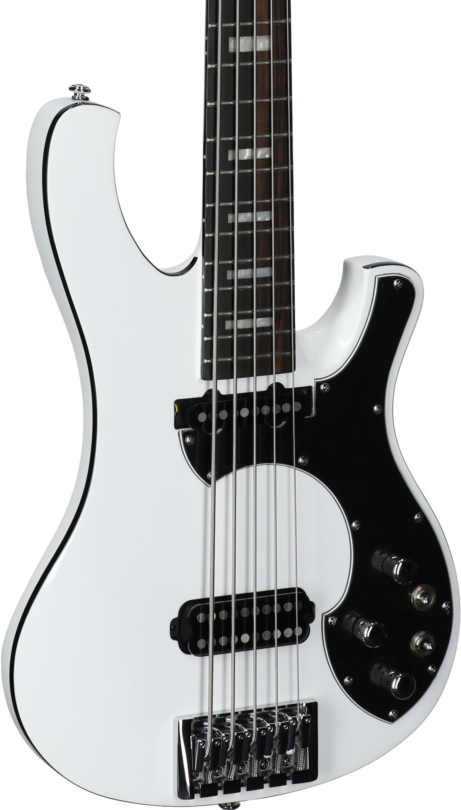 Schecter Stargazer 5 Electric Bass, Gloss White, Full Left Front
