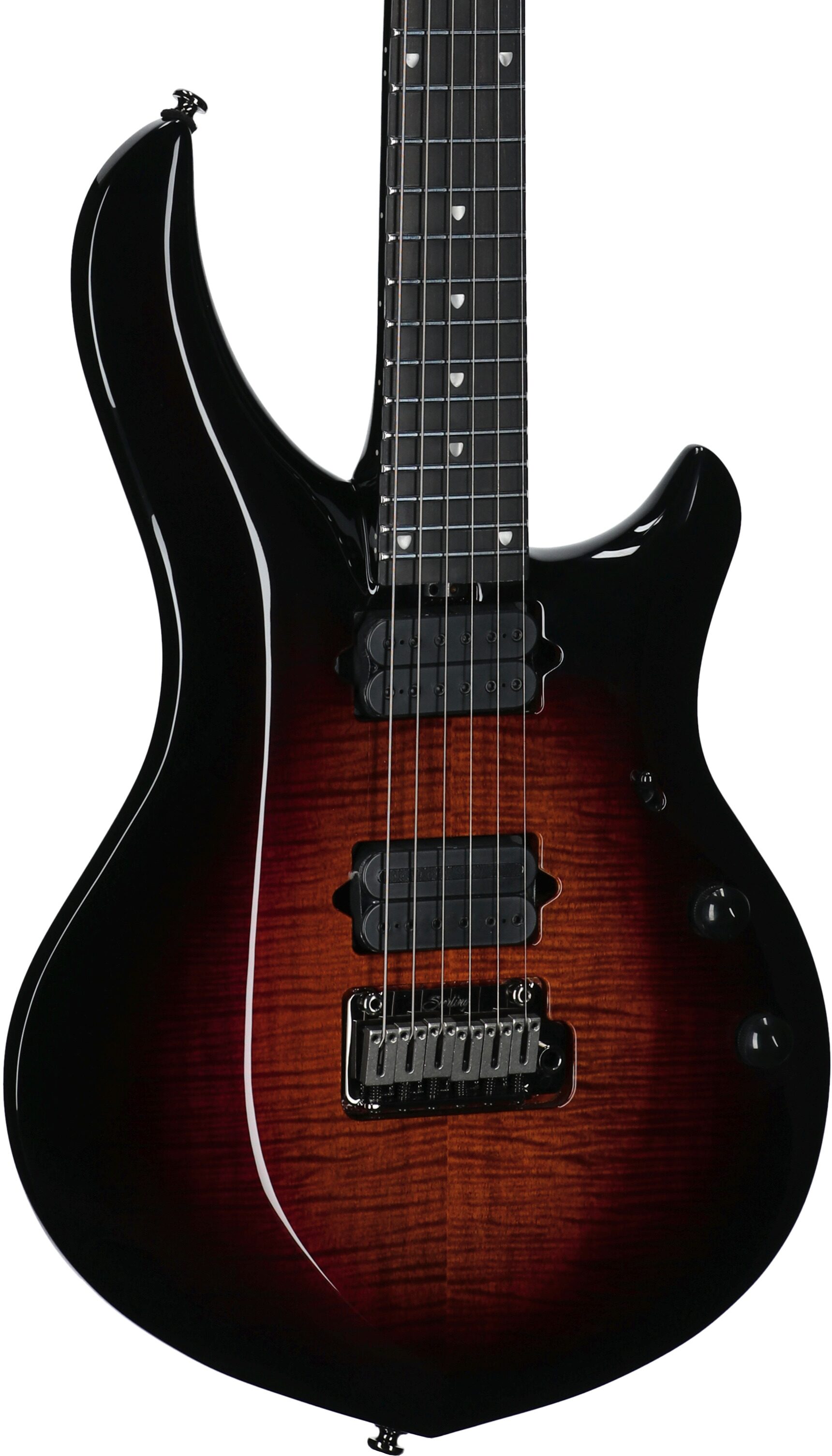 Sterling by Music Man MAJ200XFM Majesty Electric Guitar, Tiger Eye, Full Left Front