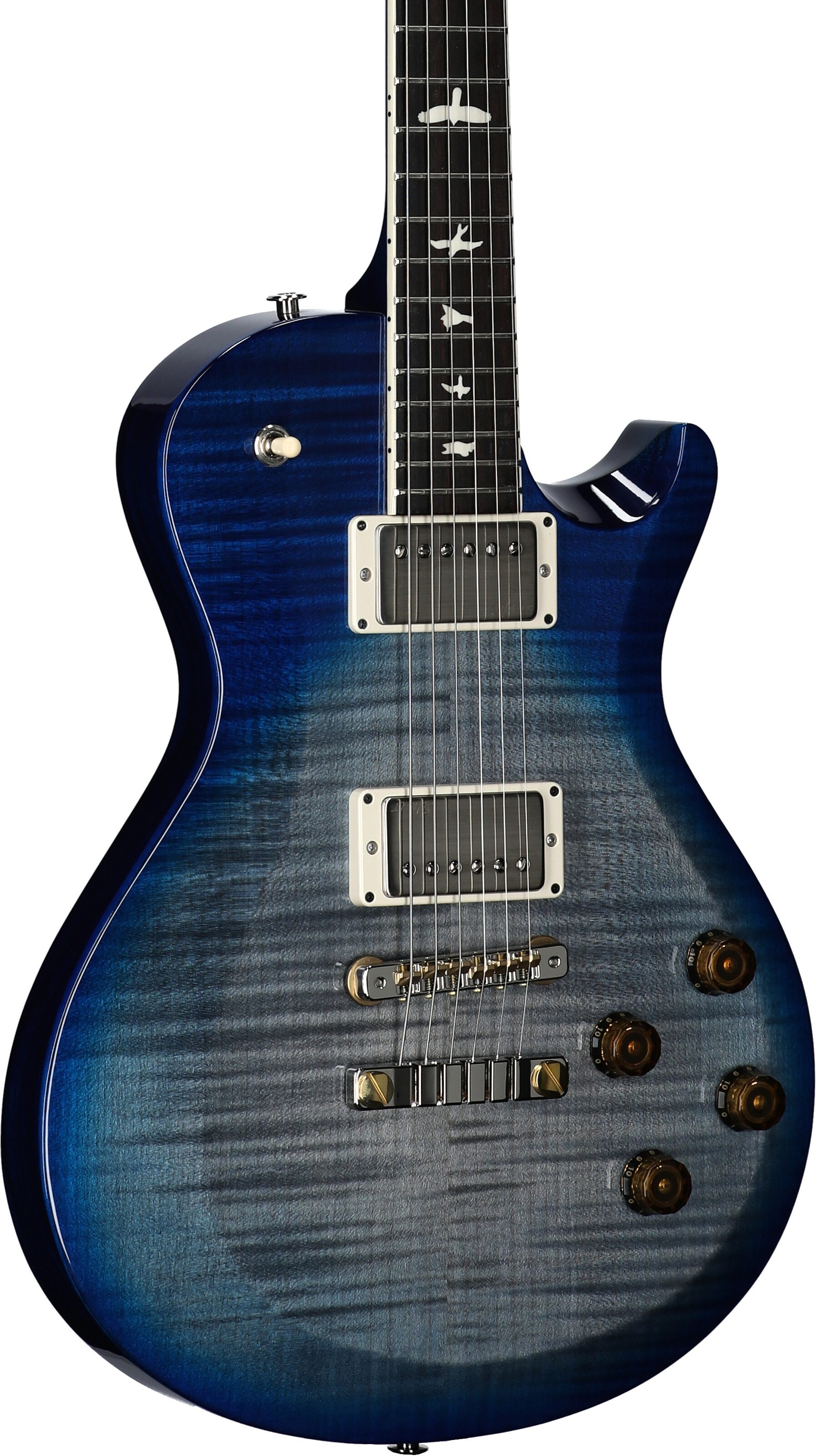 PRS Paul Reed Smith S2 McCarty 594 Singlecut Electric Guitar (with Gig Bag), Faded Gray Black Blue Burst, Full Left Front
