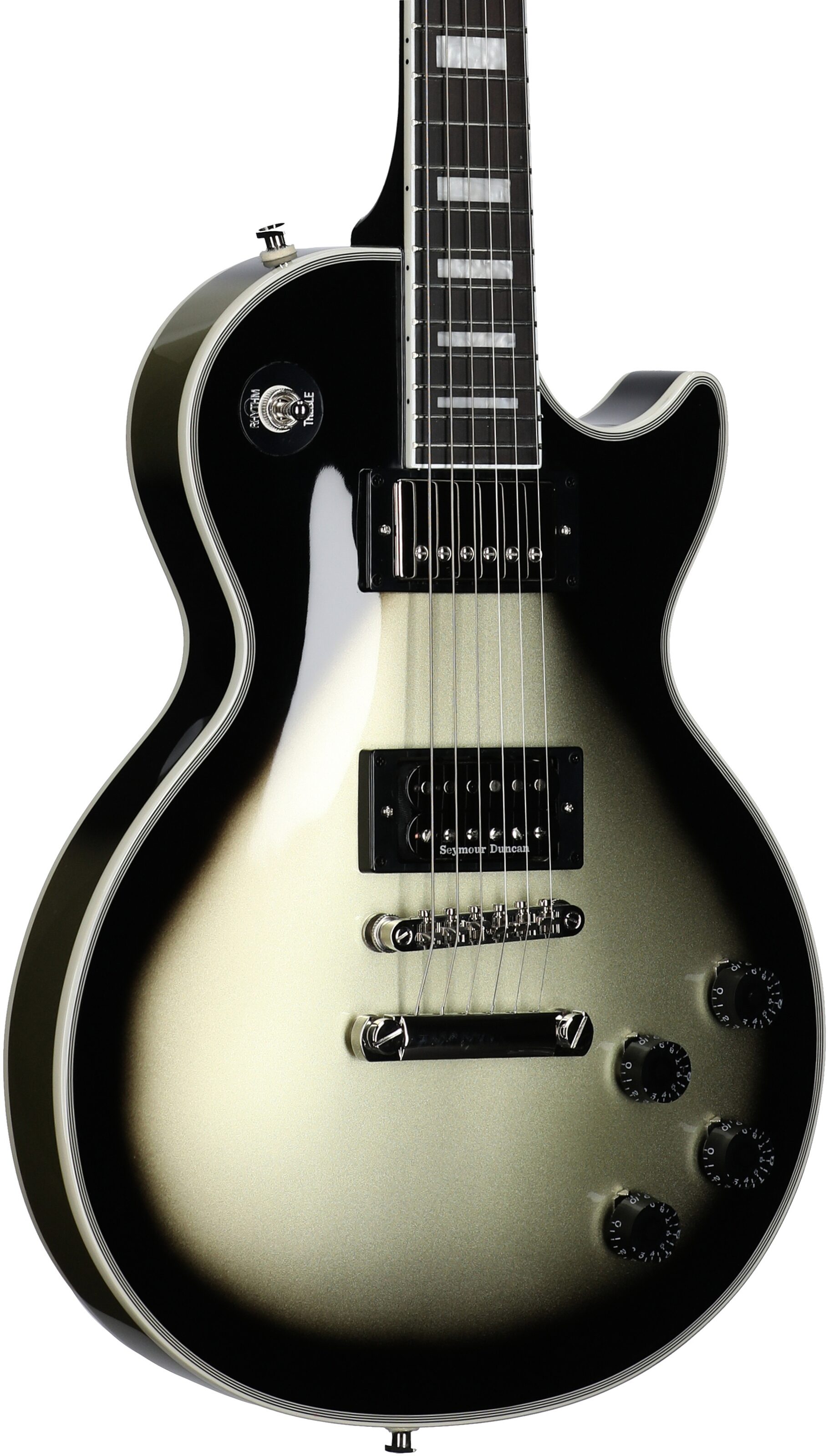 Epiphone Adam Jones Les Paul Custom Electric Guitar (with Case), "Self-Portrait as Not Dead Yet" by Julie Heffernan, Full Left Front