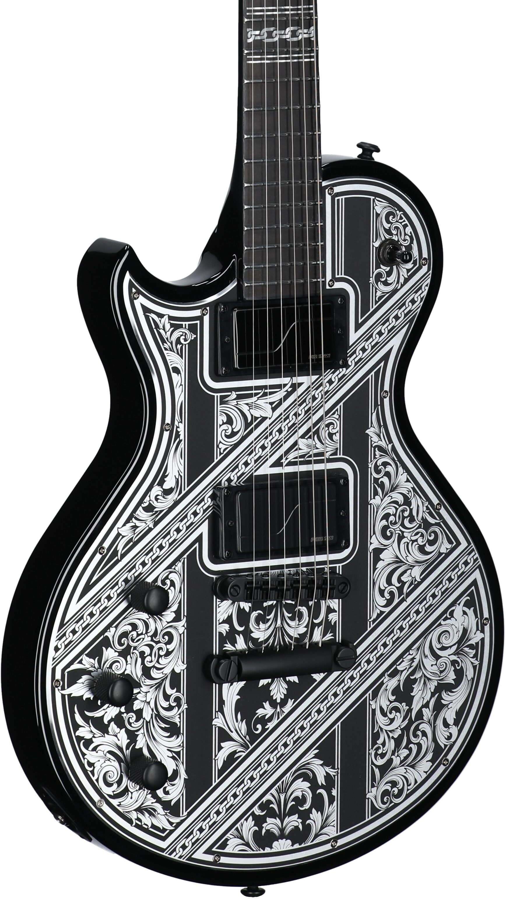 Schecter Solo II Przym Palladium Electric Guitar, Left-Handed, Gloss Black, Full Left Front