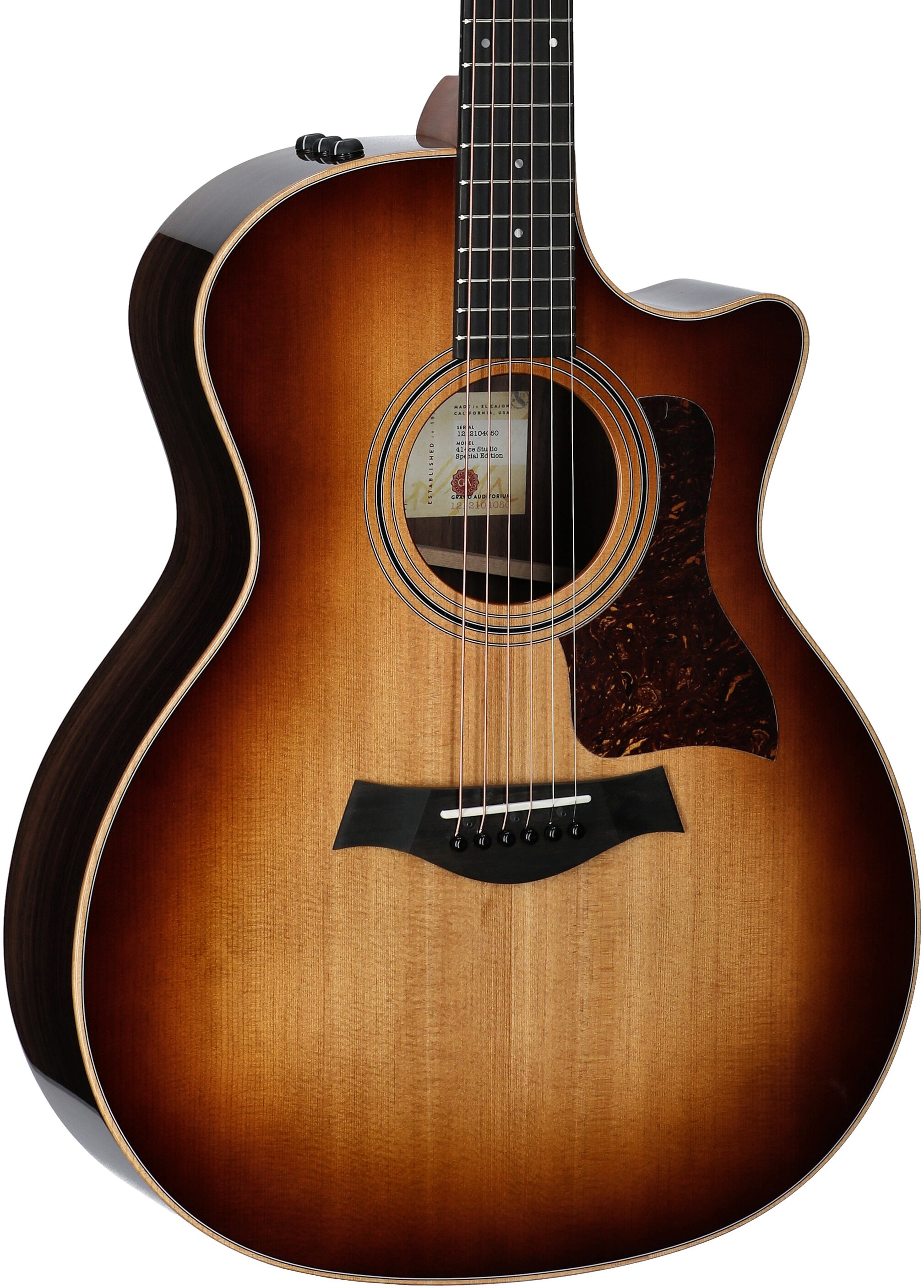 Taylor 414ce Studio Grand Auditorium Acoustic-Electric Guitar (with Case), Shaded Edgeburst, Full Left Front