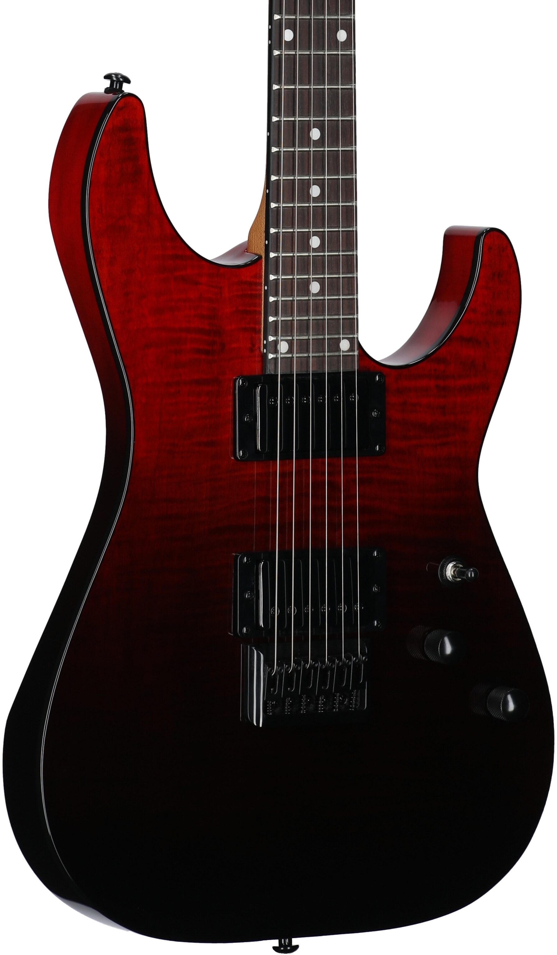 Schecter C-1 Standard Electric Guitar, Blood Burst, Full Left Front