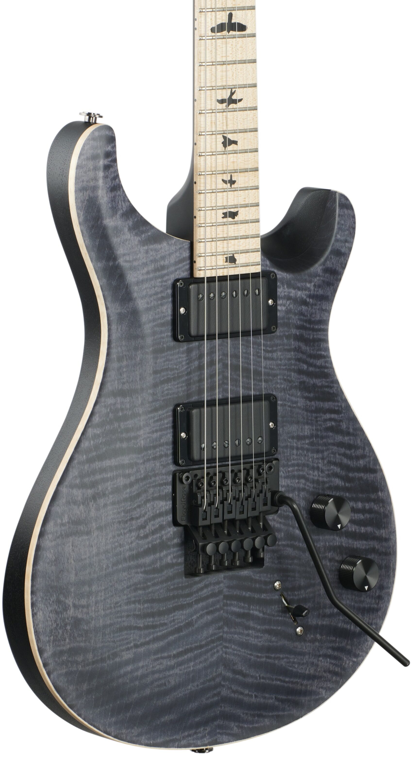 PRS Paul Reed Smith Dustie Waring CE24 Electric Guitar, with Floyd Rose (with Gig Bag), Gray Black, Full Left Front