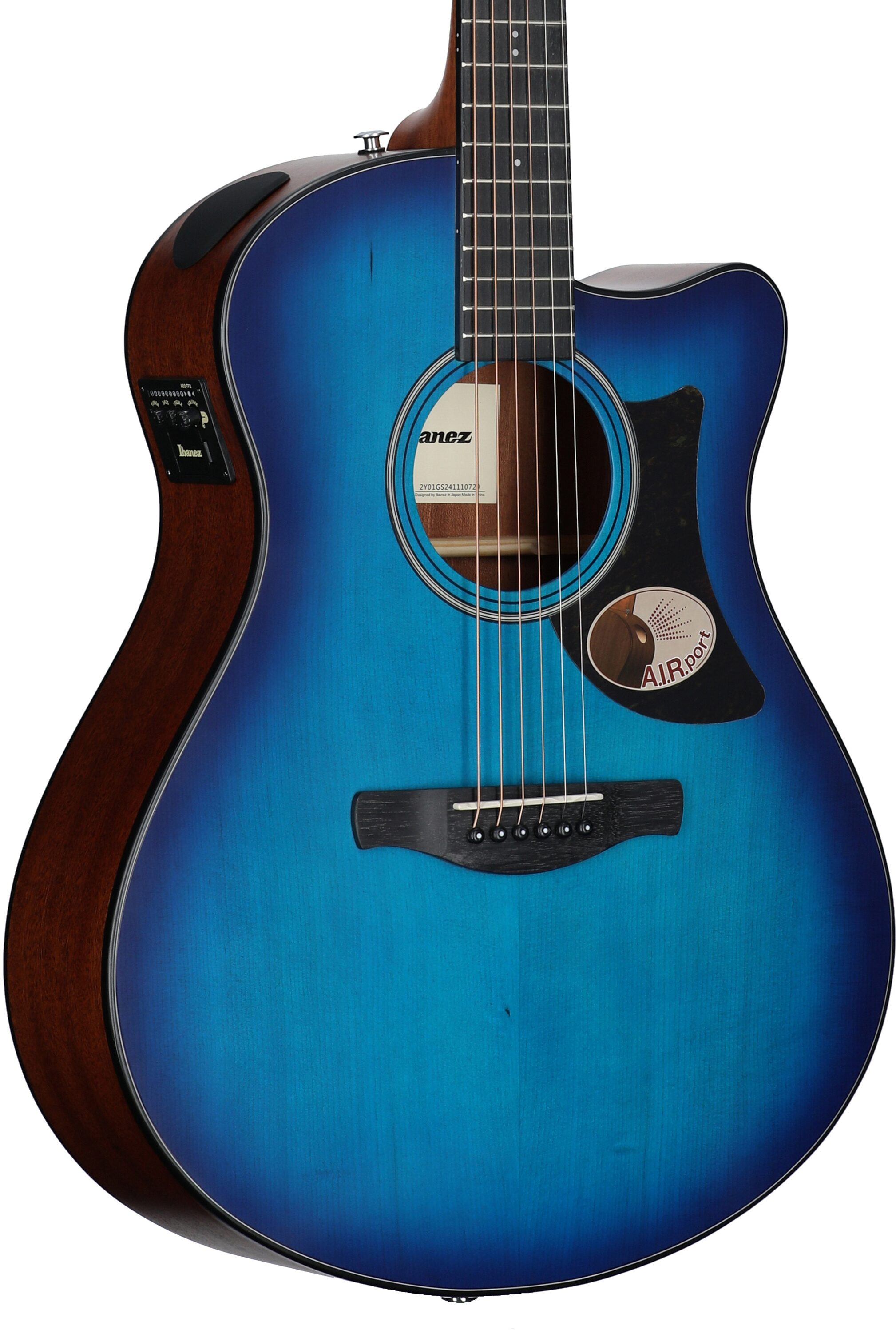 Ibanez AAM50CE Advanced Acoustic-Electric Guitar, Sapphire Blue, Full Left Front