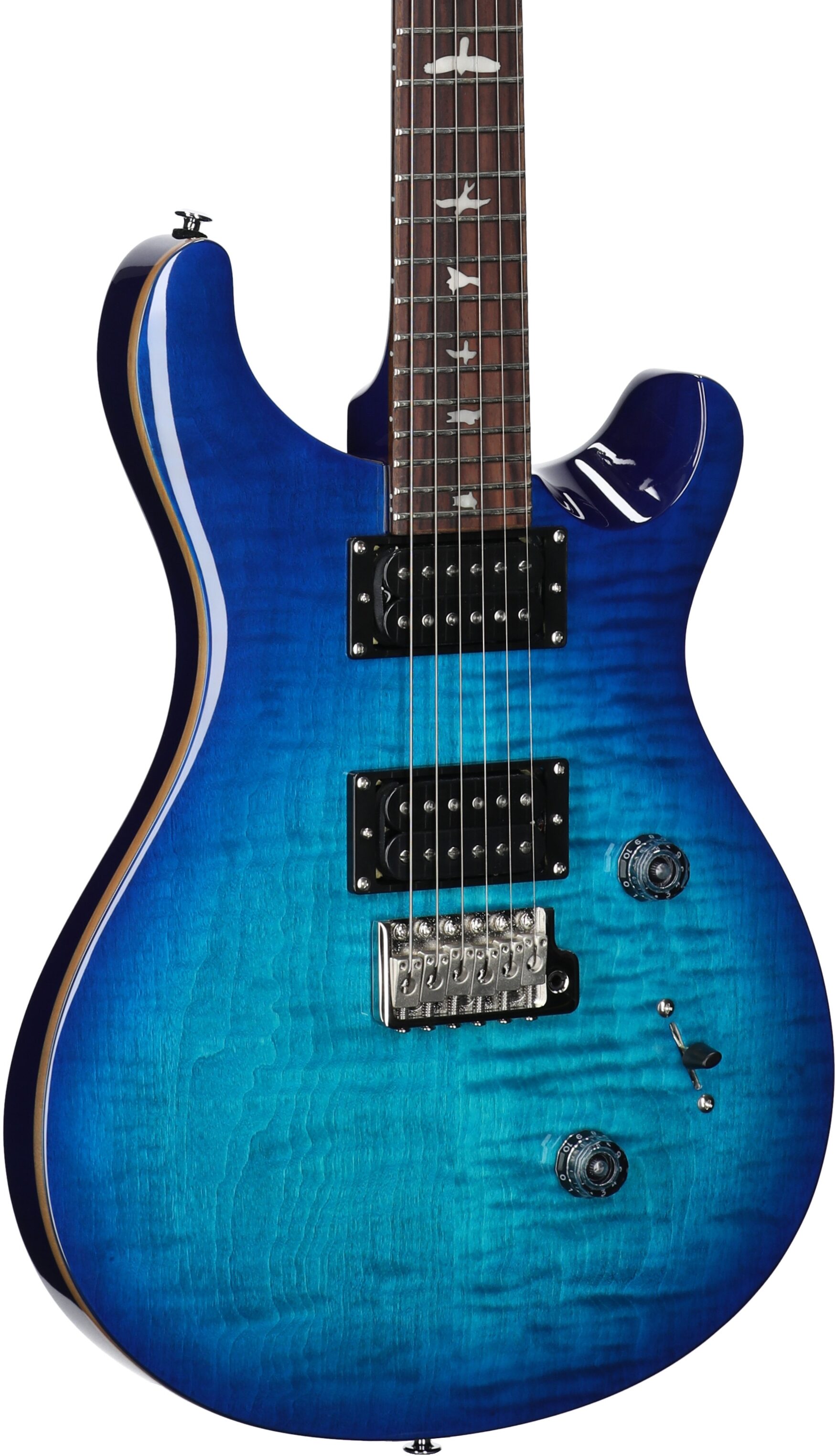 PRS Paul Reed Smith SE Custom 24 Electric Guitar (with Gig Bag), Lake Blue, Full Left Front