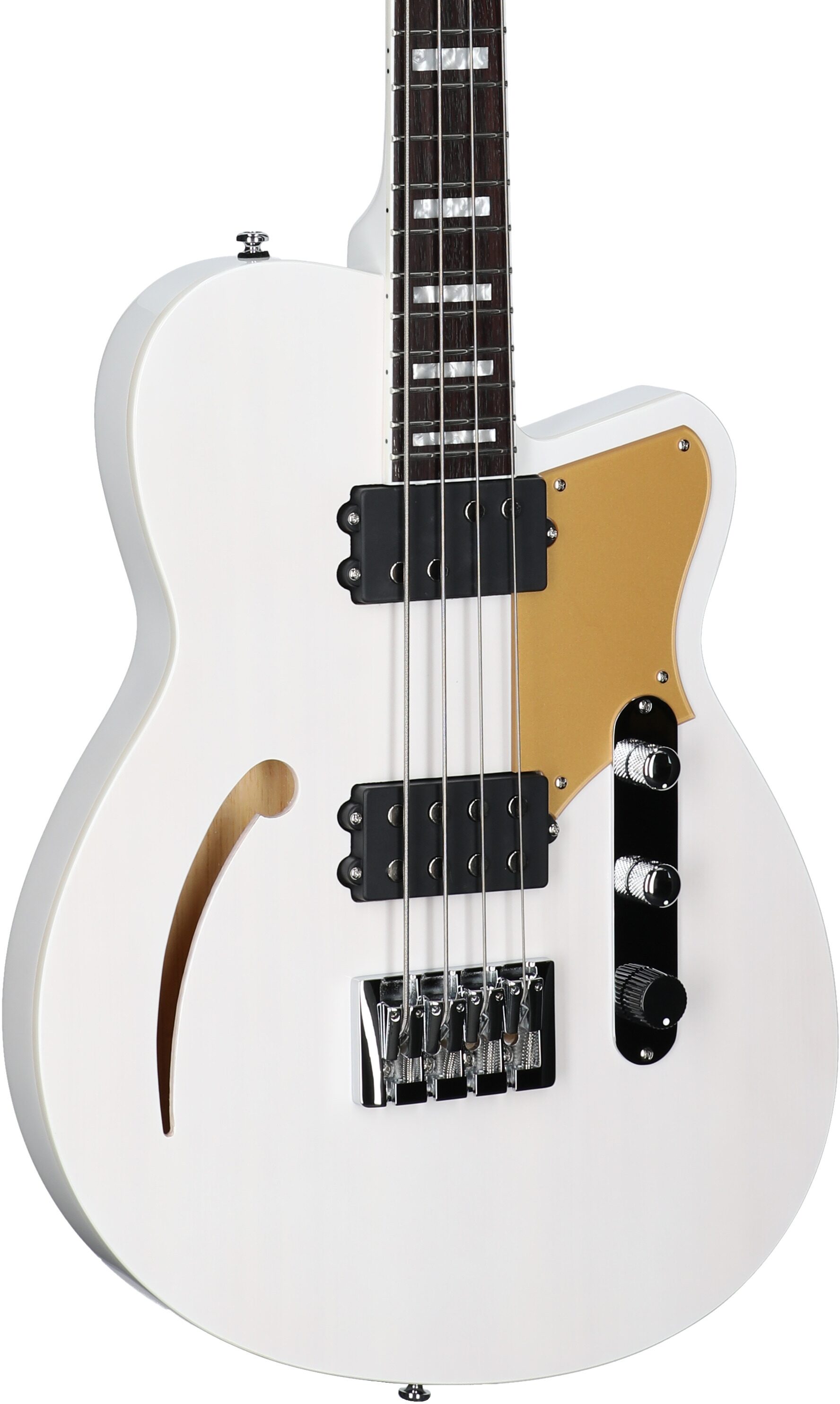 Reverend Dub King Electric Bass, Transparent White, Full Left Front