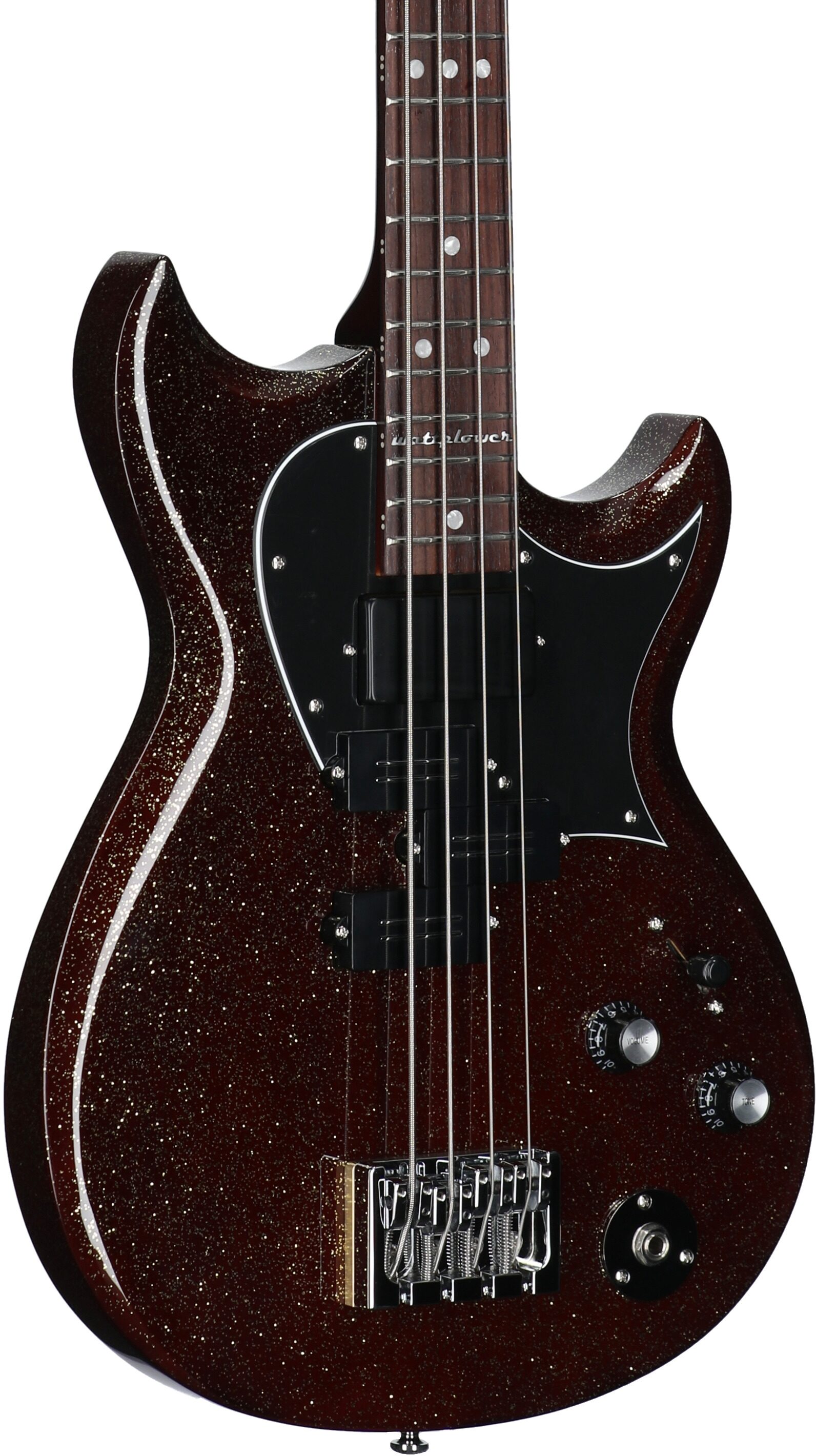 Reverend Mike Watt Wattplower MKII Electric Bass, Rootbeer, Full Left Front