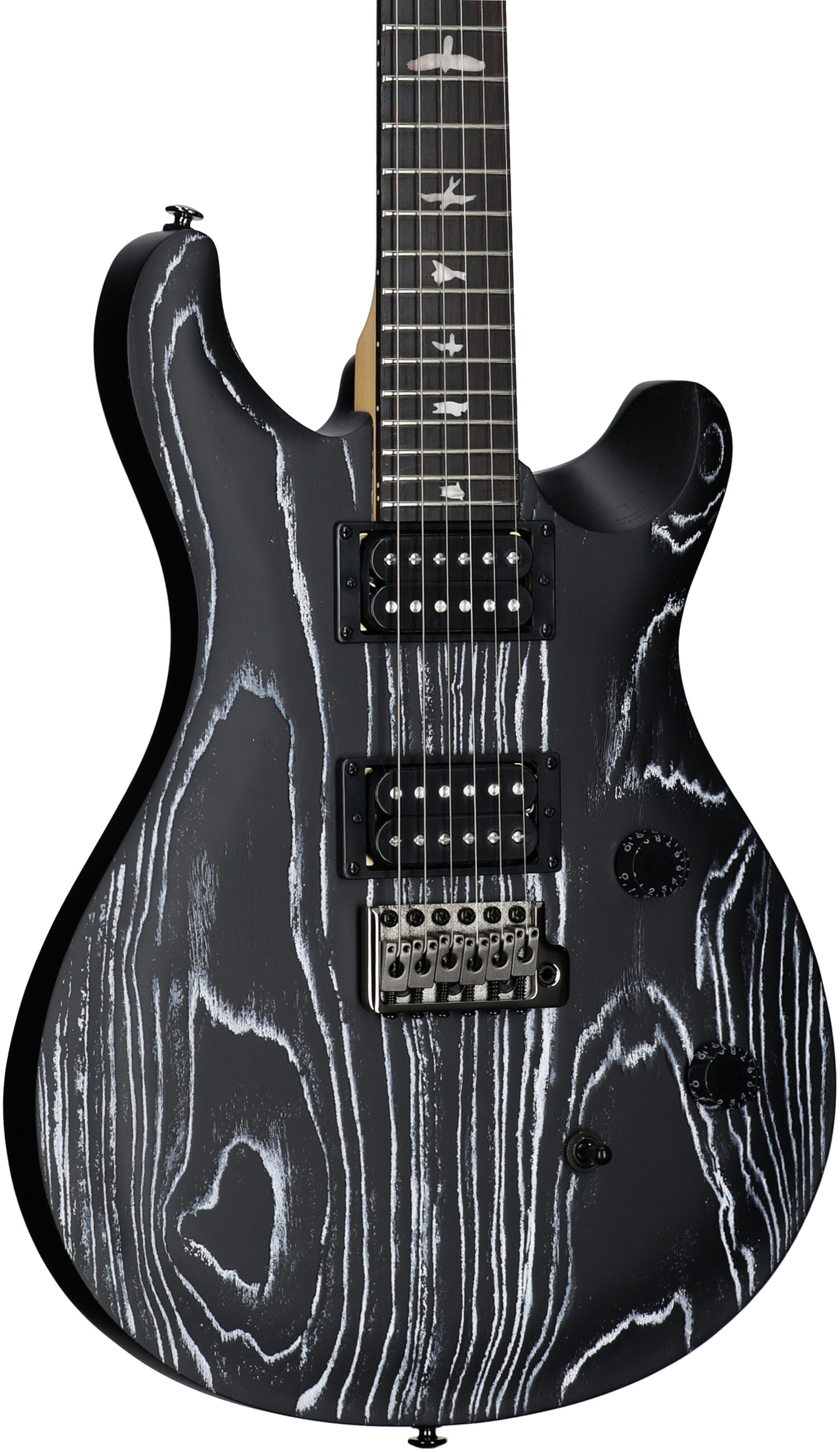 PRS SE Swamp Ash CE24 Sandblasted Limited Edition Electric Guitar (with Gig Bag), Sandblasted White, Full Left Front