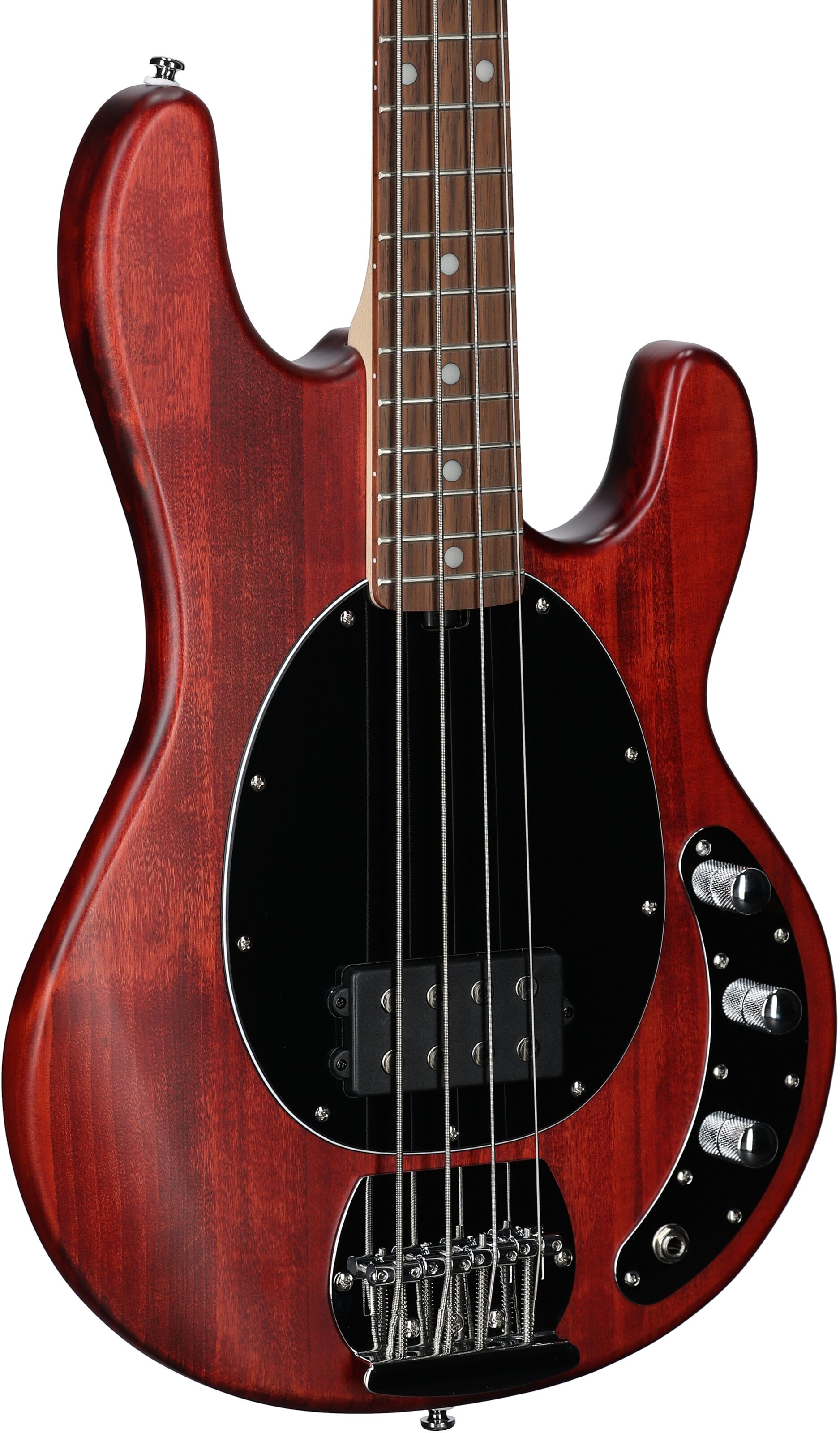 Sterling by Music Man StingRay Electric Bass, Walnut Satin, Full Left Front