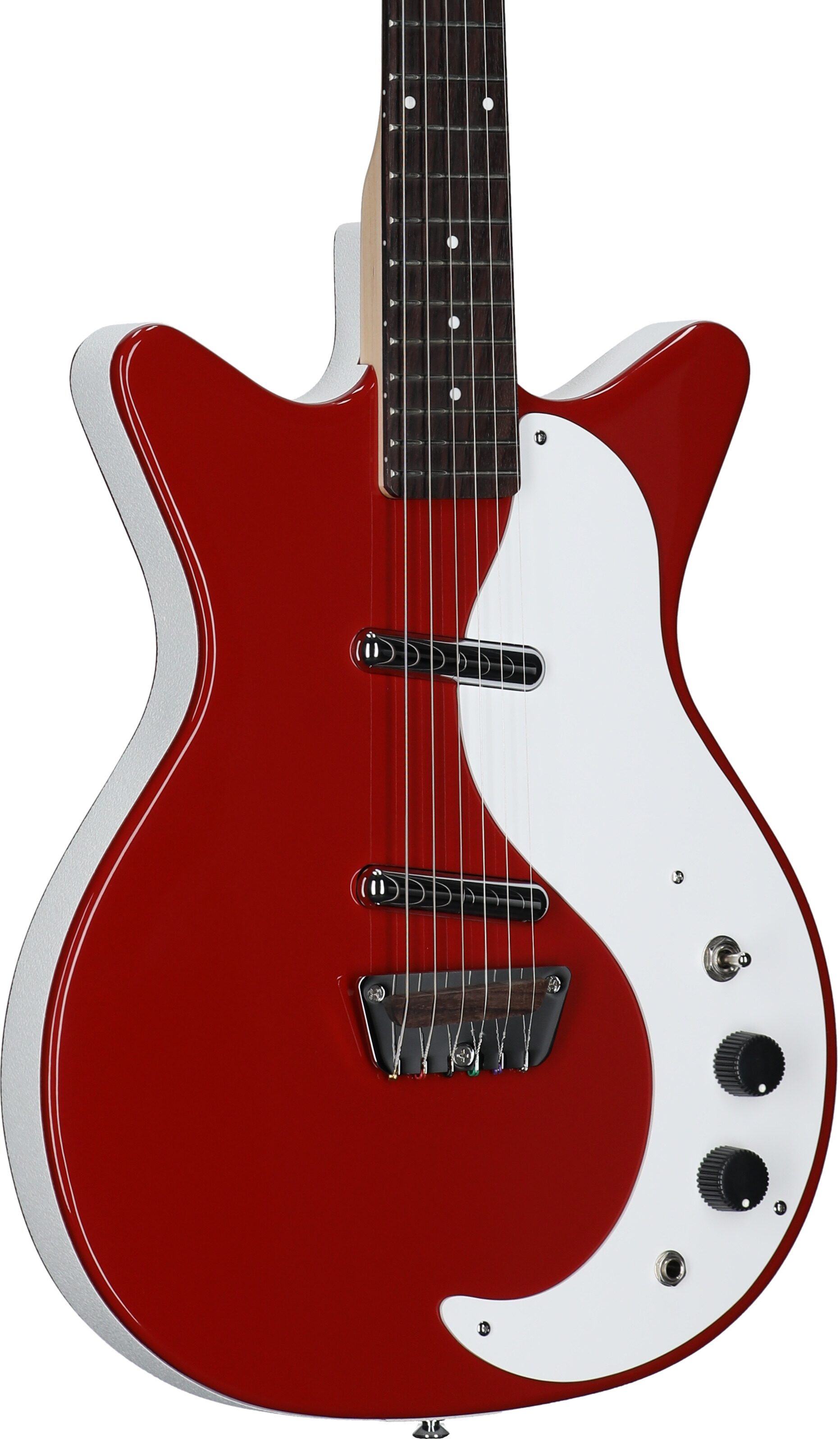 Danelectro Stock '59 Electric Guitar, Vintage Red, Full Left Front