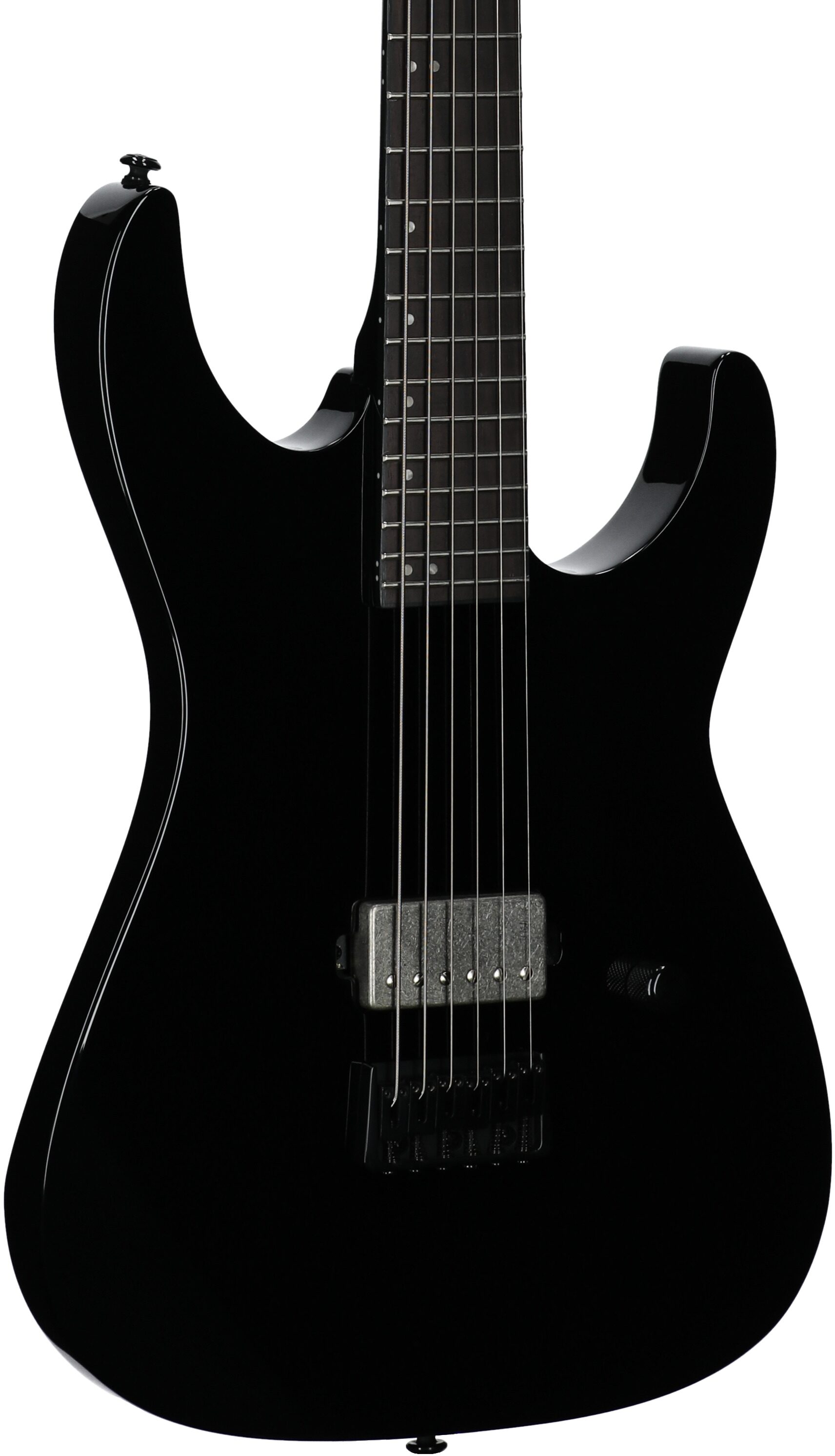 ESP LTD M-201 Baritone HT Electric Guitar, Black, Full Left Front