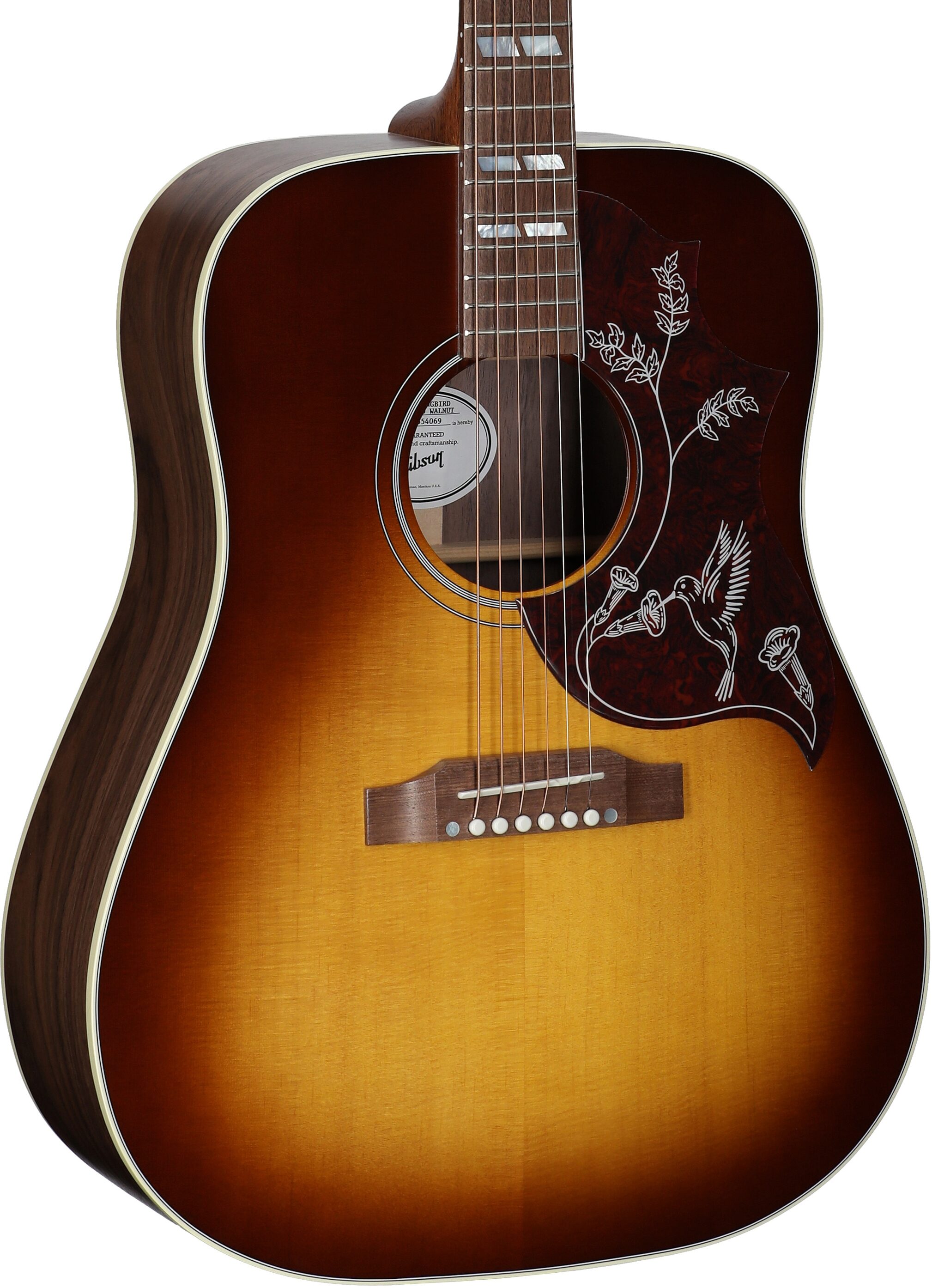 Gibson Hummingbird Studio Walnut Acoustic-Electric Guitar (with Case), Satin Walnut Burst, Full Left Front