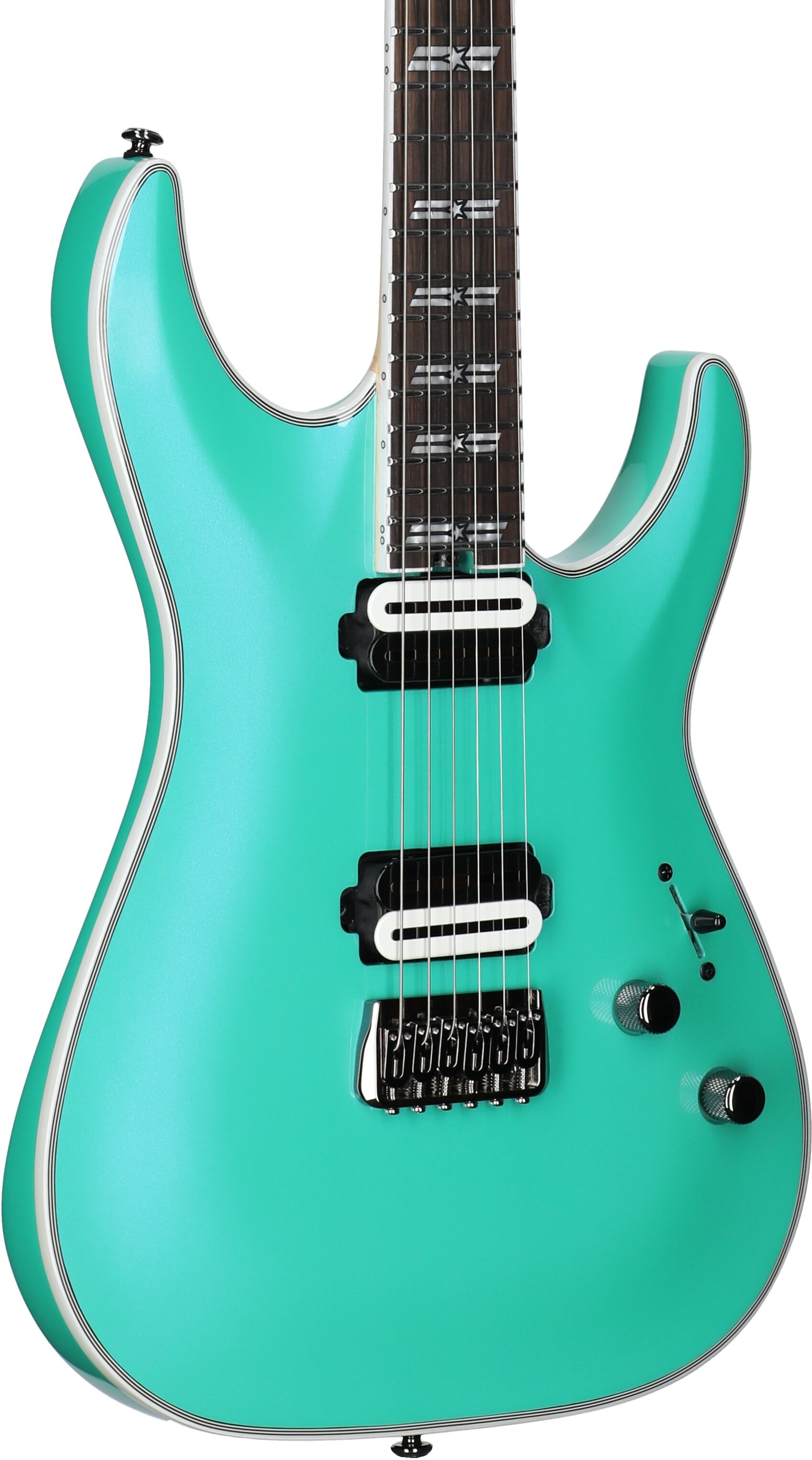 Schecter C1 SLS Custom Electric Guitar, Hollywood Glacier Metallic, Full Left Front