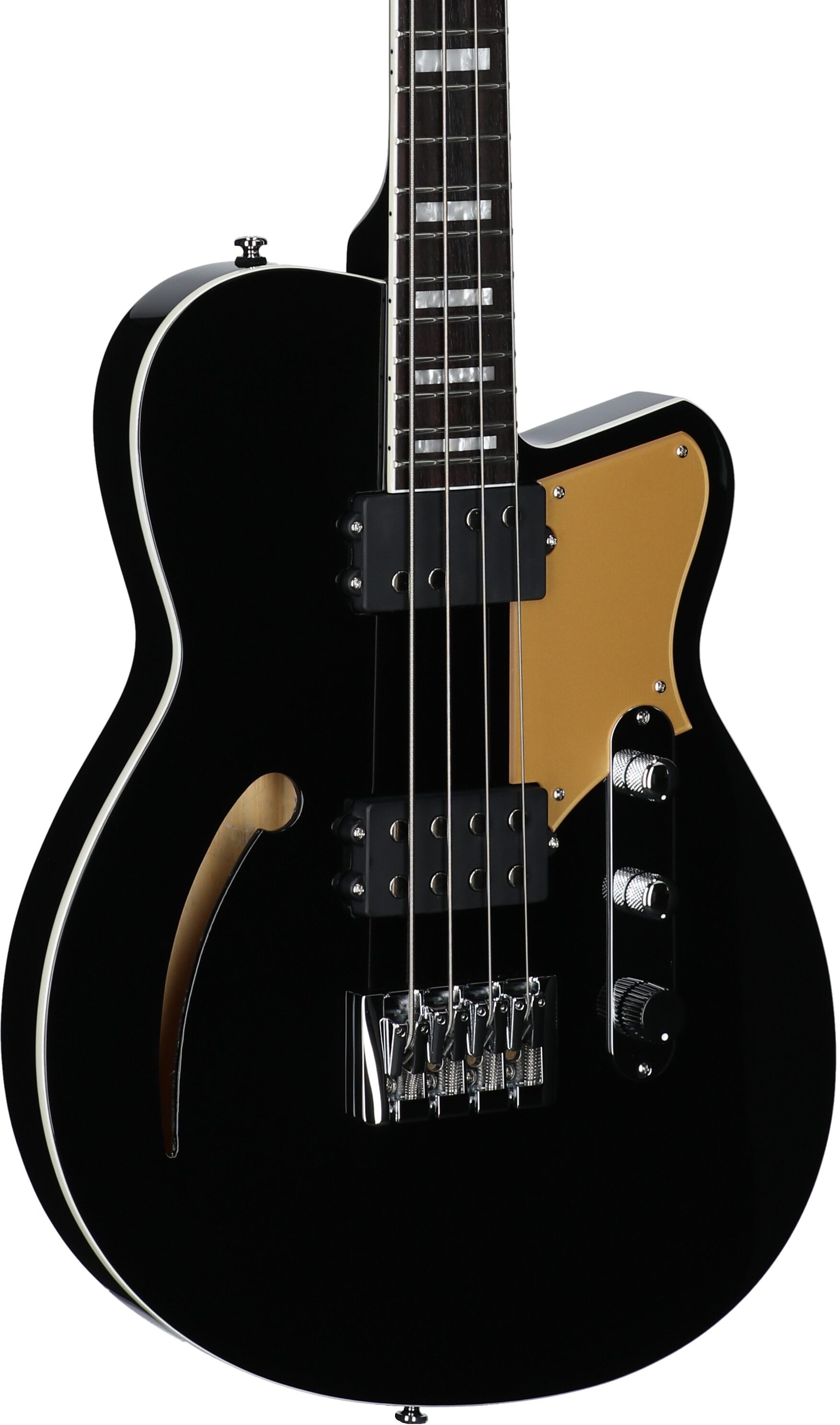 Reverend Dub King Electric Bass, Midnight Black, Full Left Front