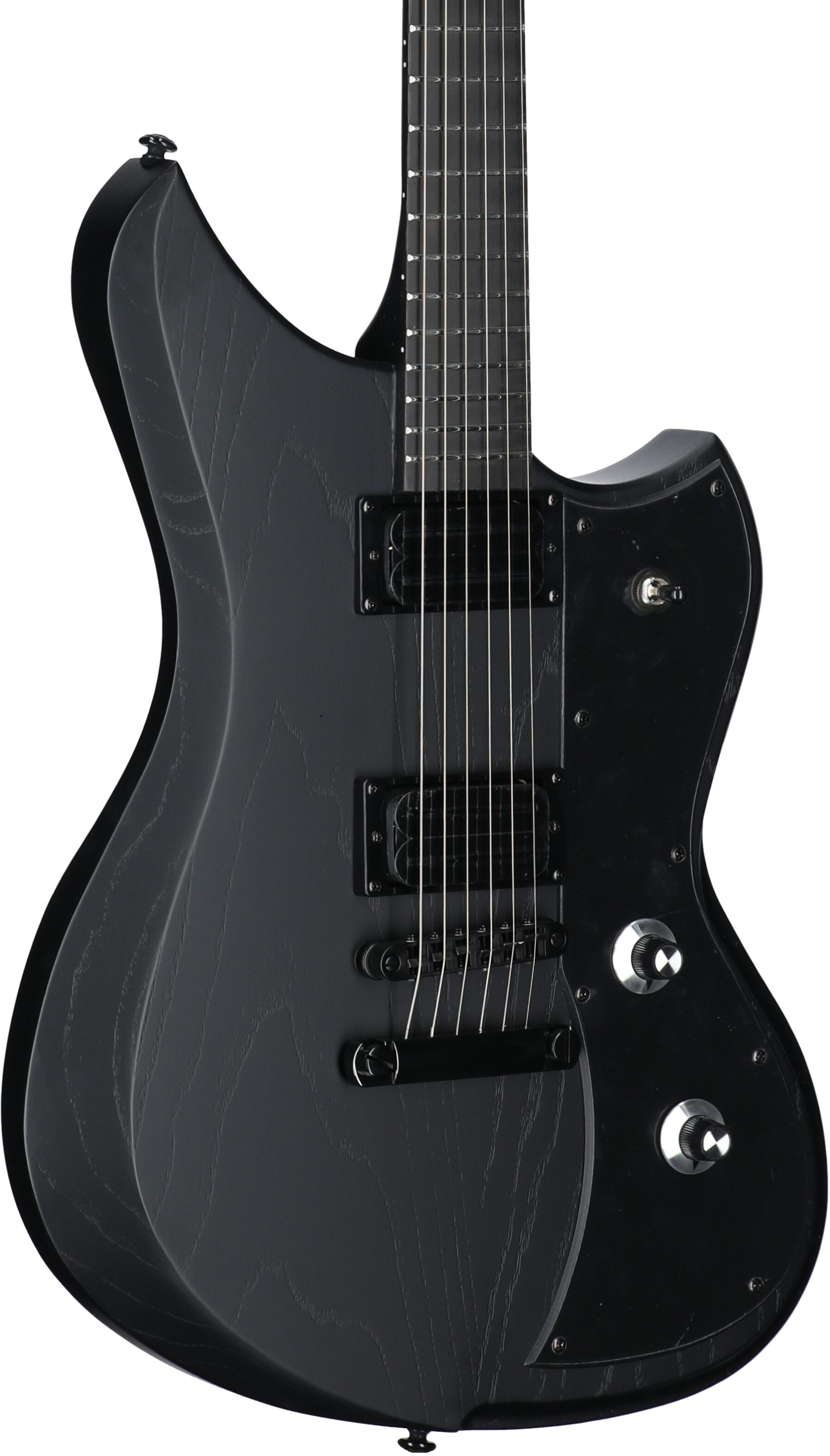 Dunable DE Yeti Electric Guitar (with Gig Bag), Matte Black, Full Left Front