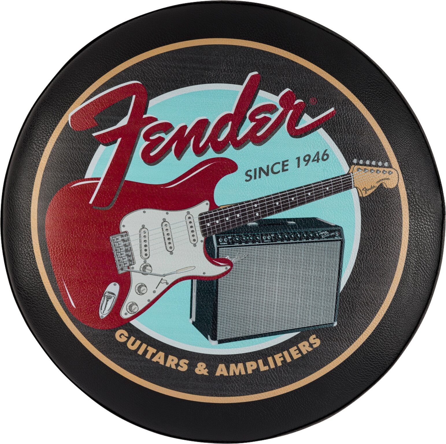 Fender Guitars and Amps Pick Pouch Barstool, Black, Action Position Back