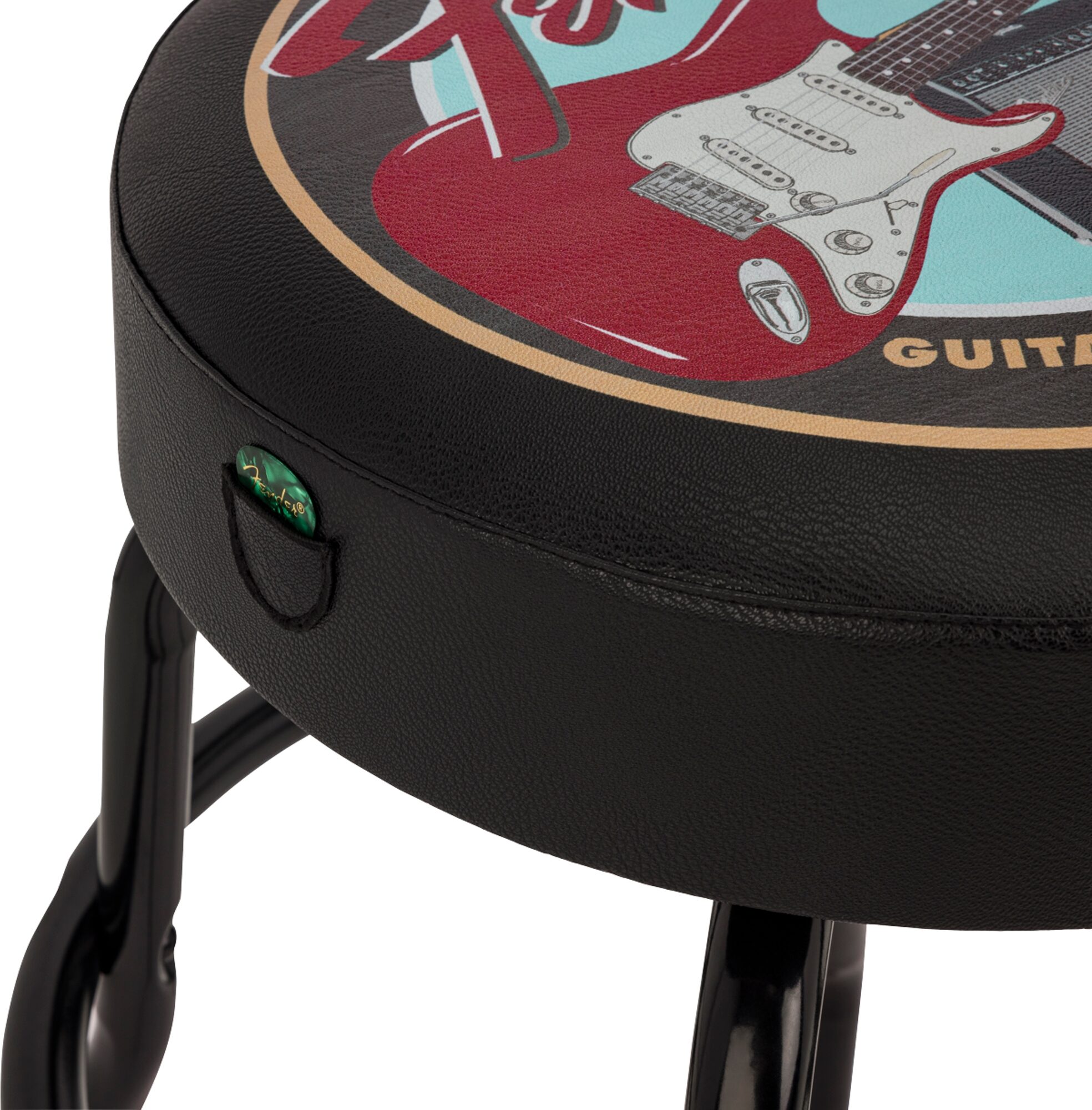 Fender Guitars and Amps Pick Pouch Barstool, Black, Action Position Back