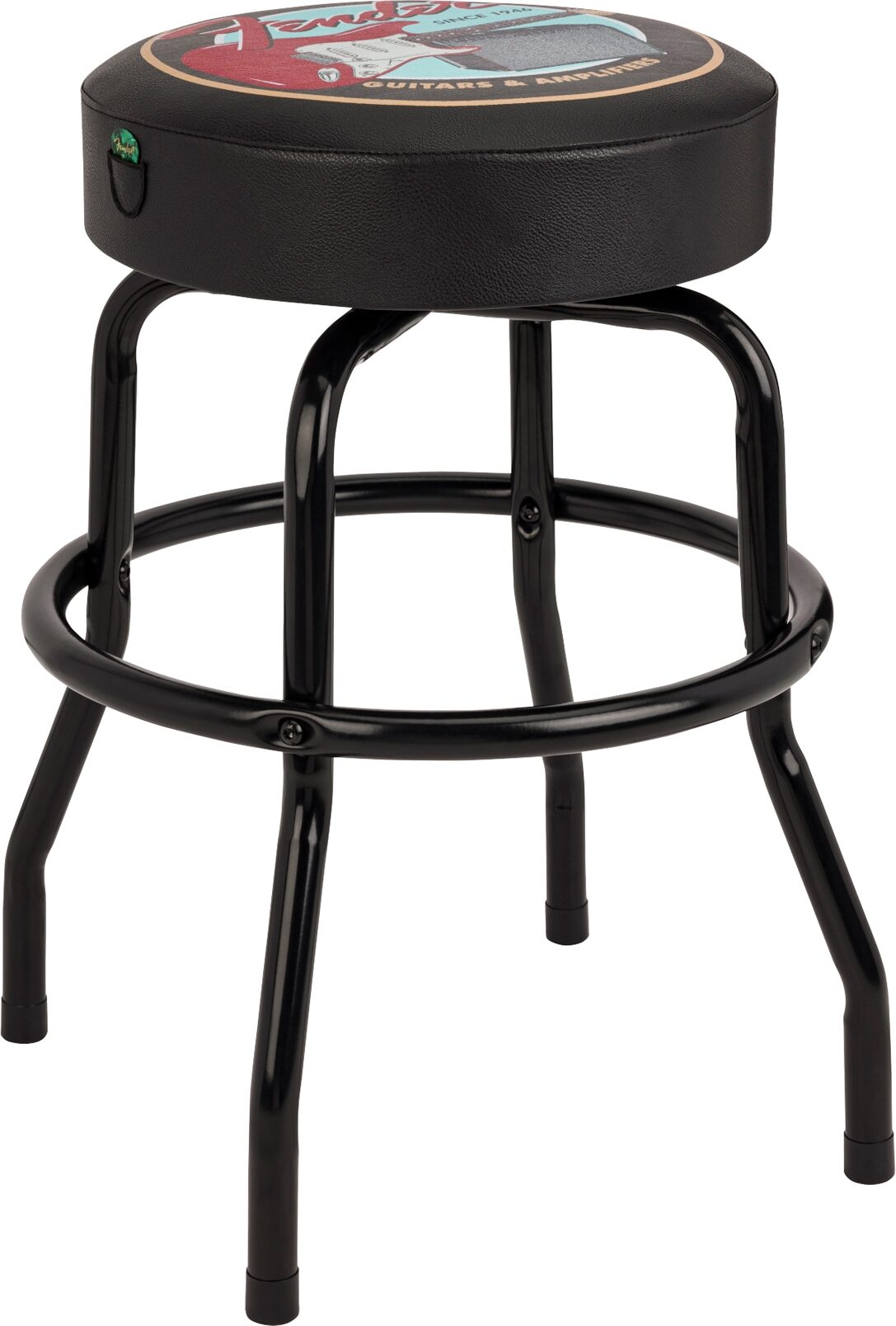 Fender Guitars and Amps Pick Pouch Barstool, Black, Action Position Back
