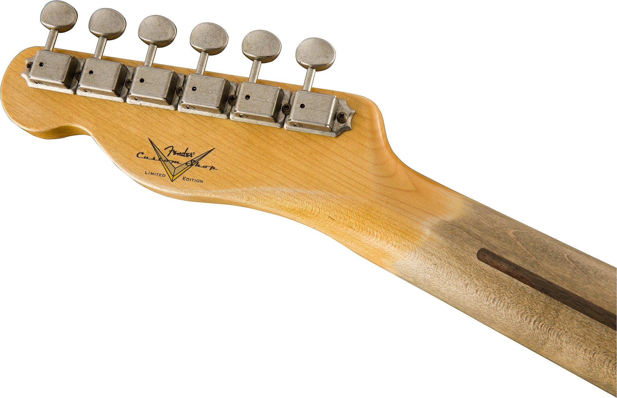 Fender Custom Shop Limited Edition Journeyman Relic Twisted Telecaster Electric Guitar with Bigsby Tremolo (with Case), Action Position Back